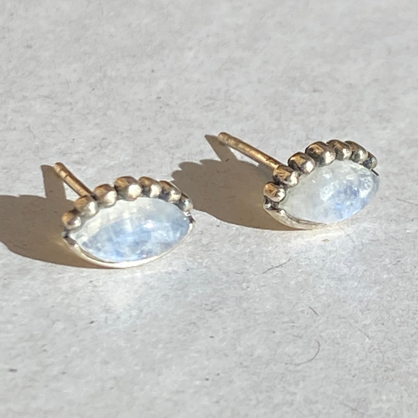 Moonstones studs oval