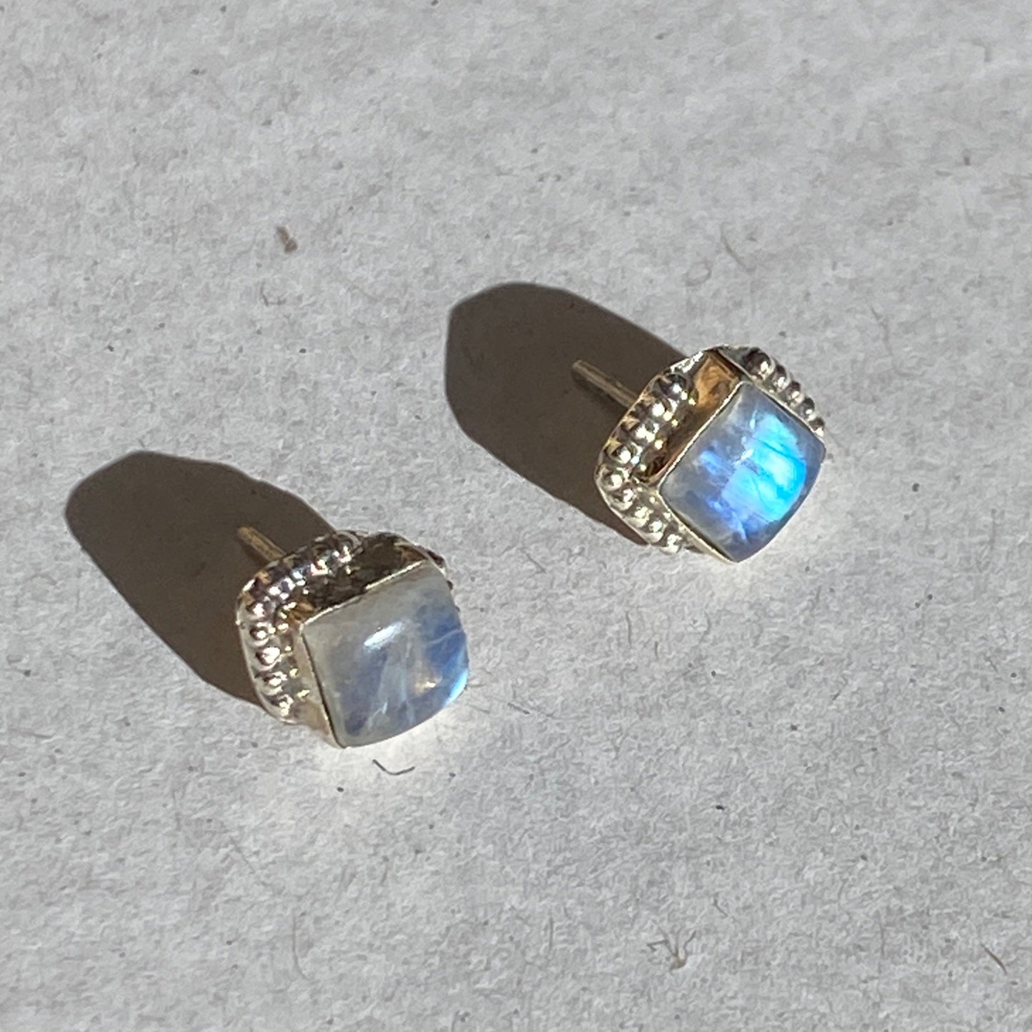 Moonstone square studs