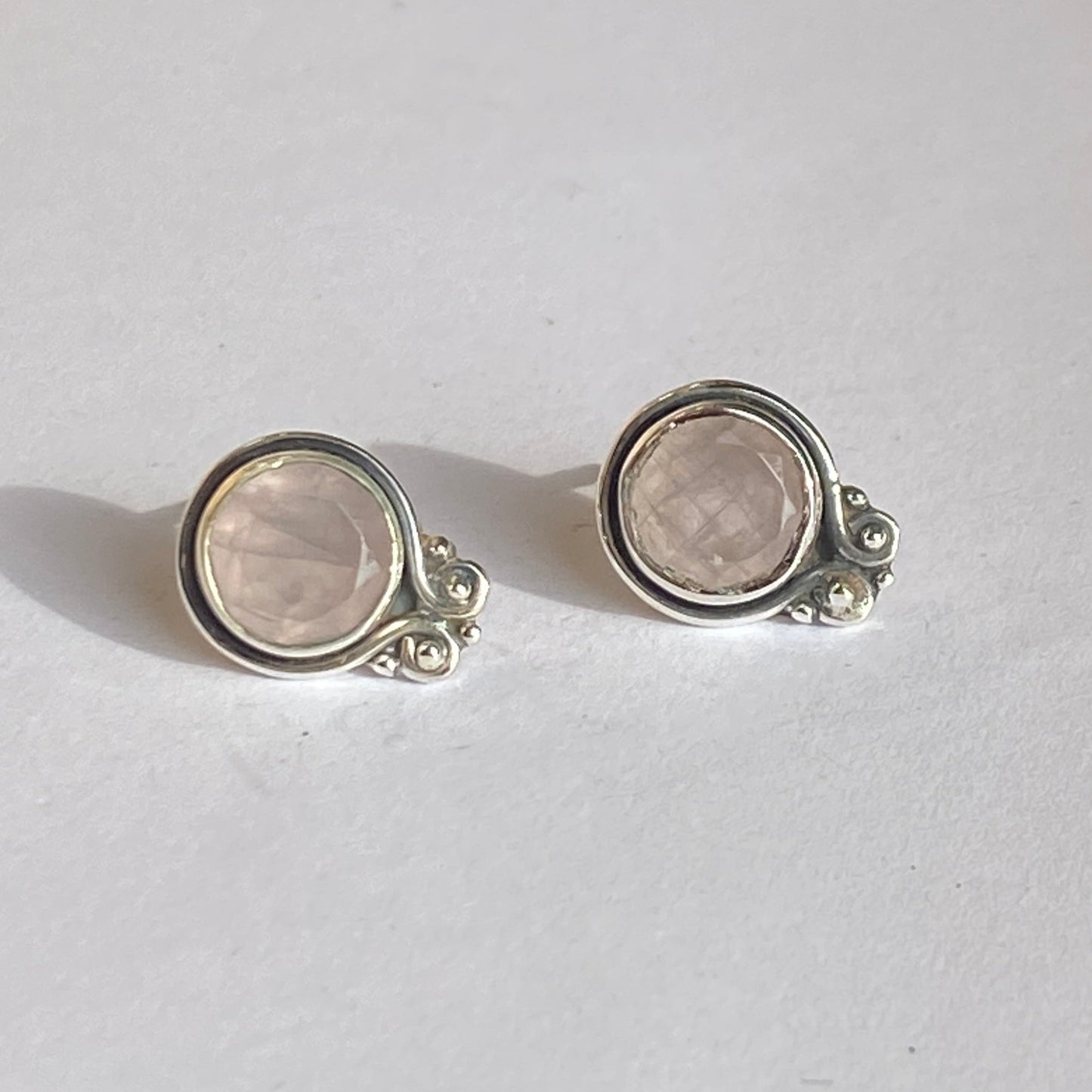 Sterling silver earrings studs multiply stones