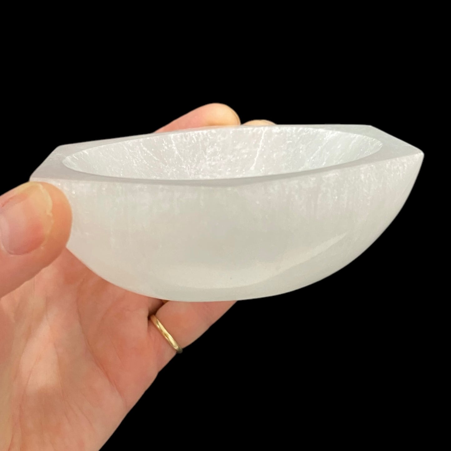 Selenite hexagon bowl