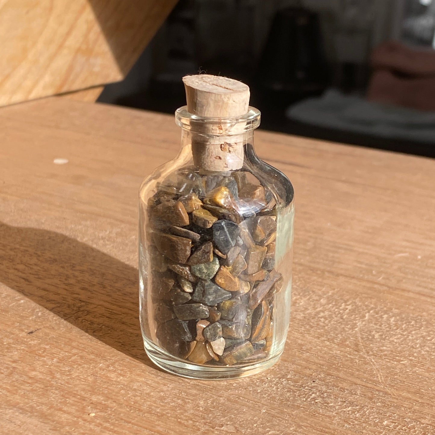 Gemstone chip glass bottles