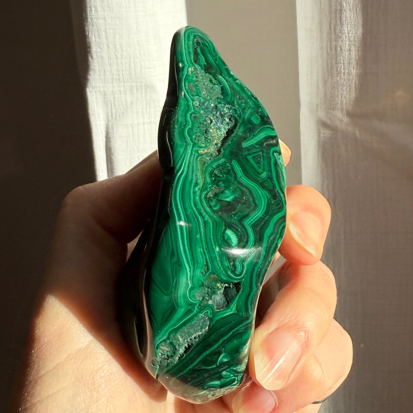 high grade malachite hand polished