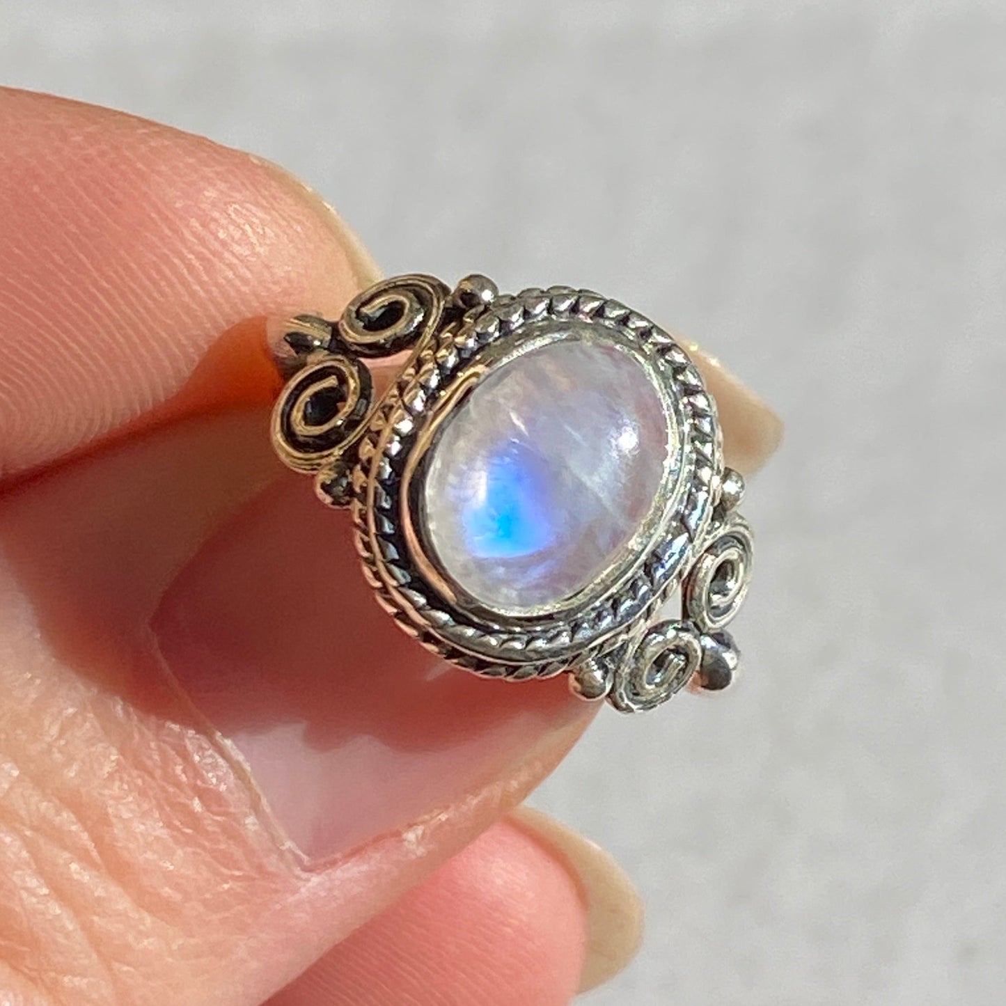 Moonstone sterling silver ring size 4US