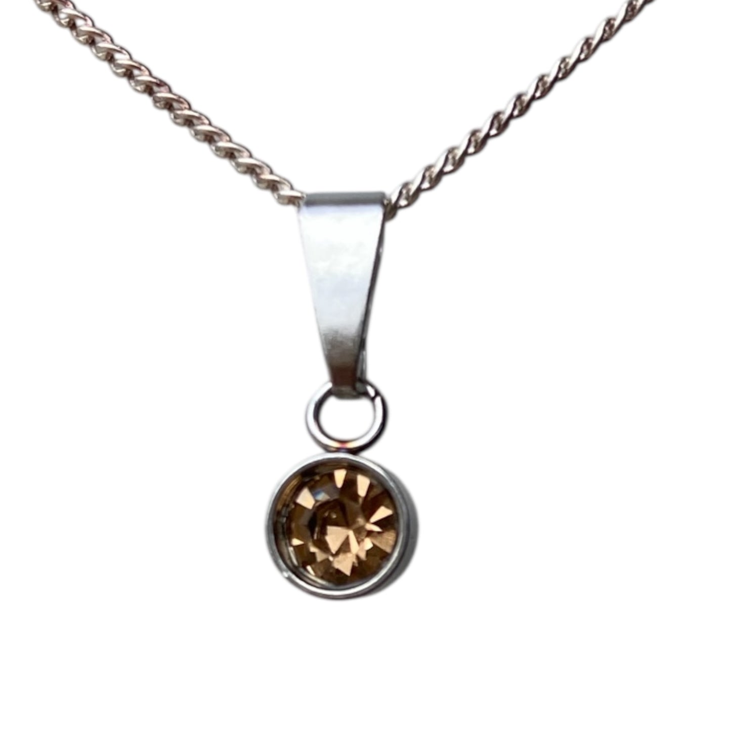Crystal pendants 6mm stainless steel packs of 10