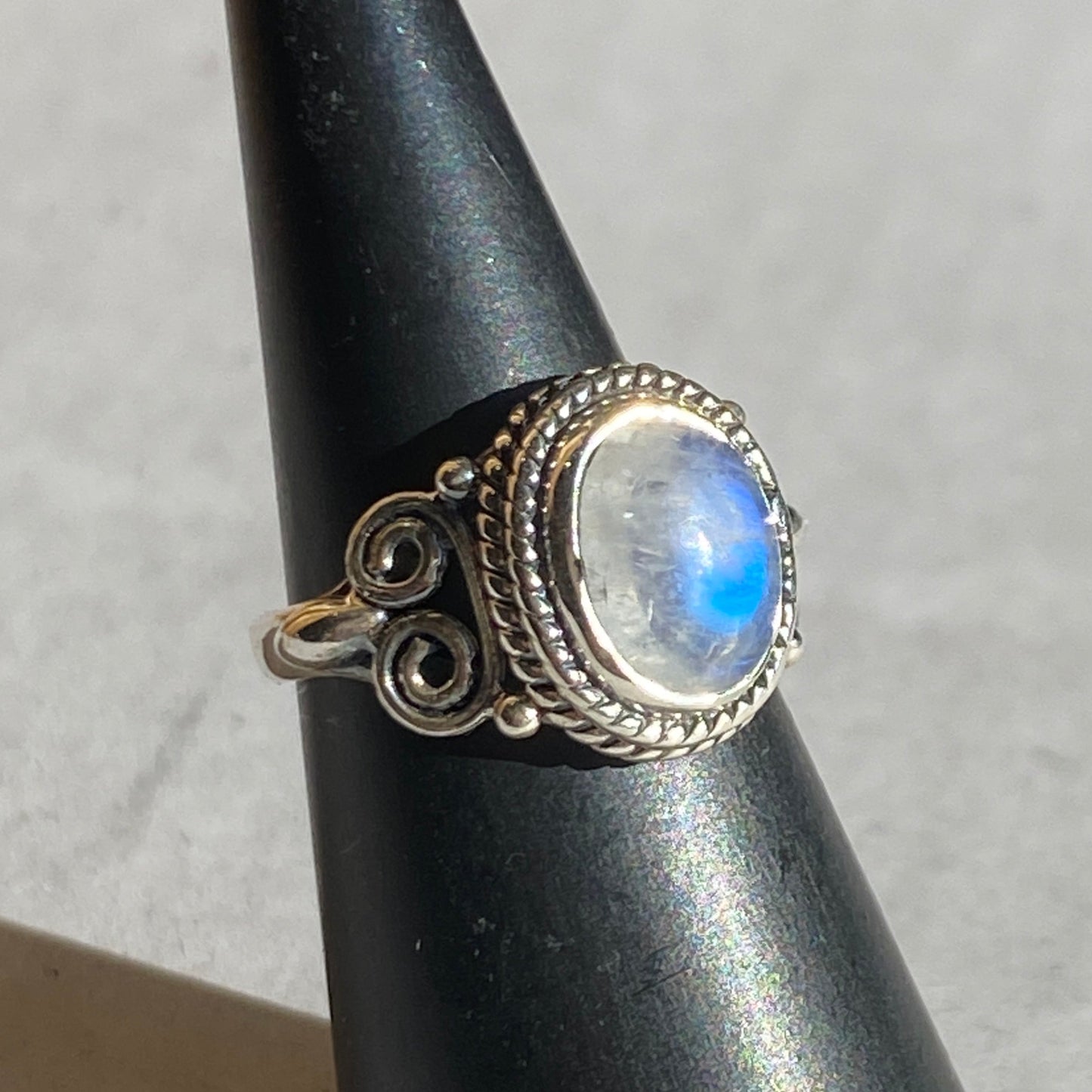 Moonstone sterling silver ring size 4US