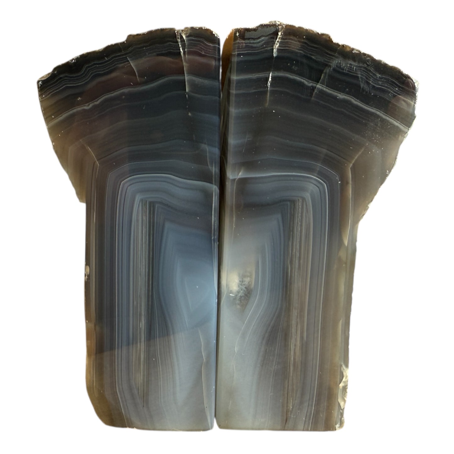 Agate book ends navy dark natural