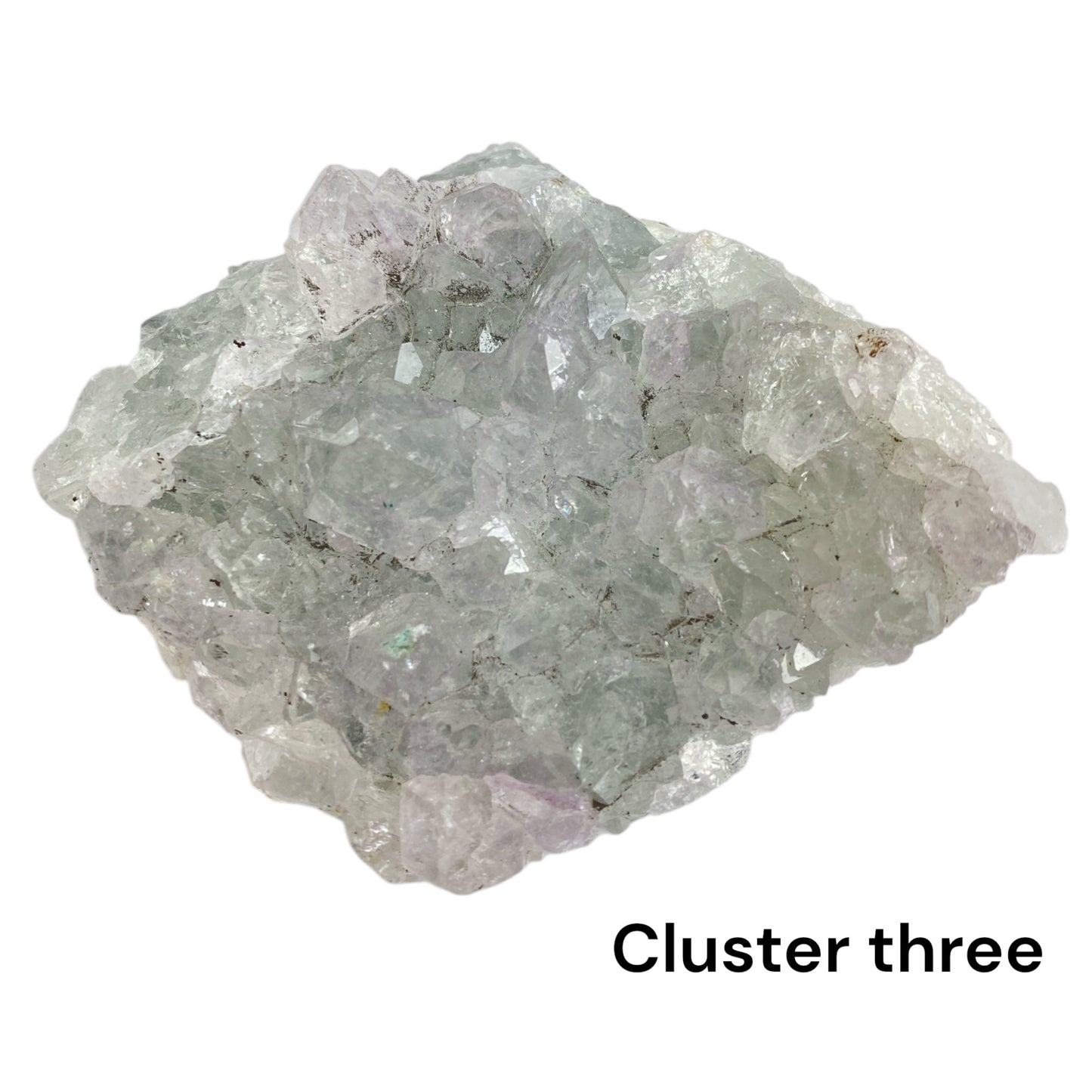 3 x amethyst clusters
