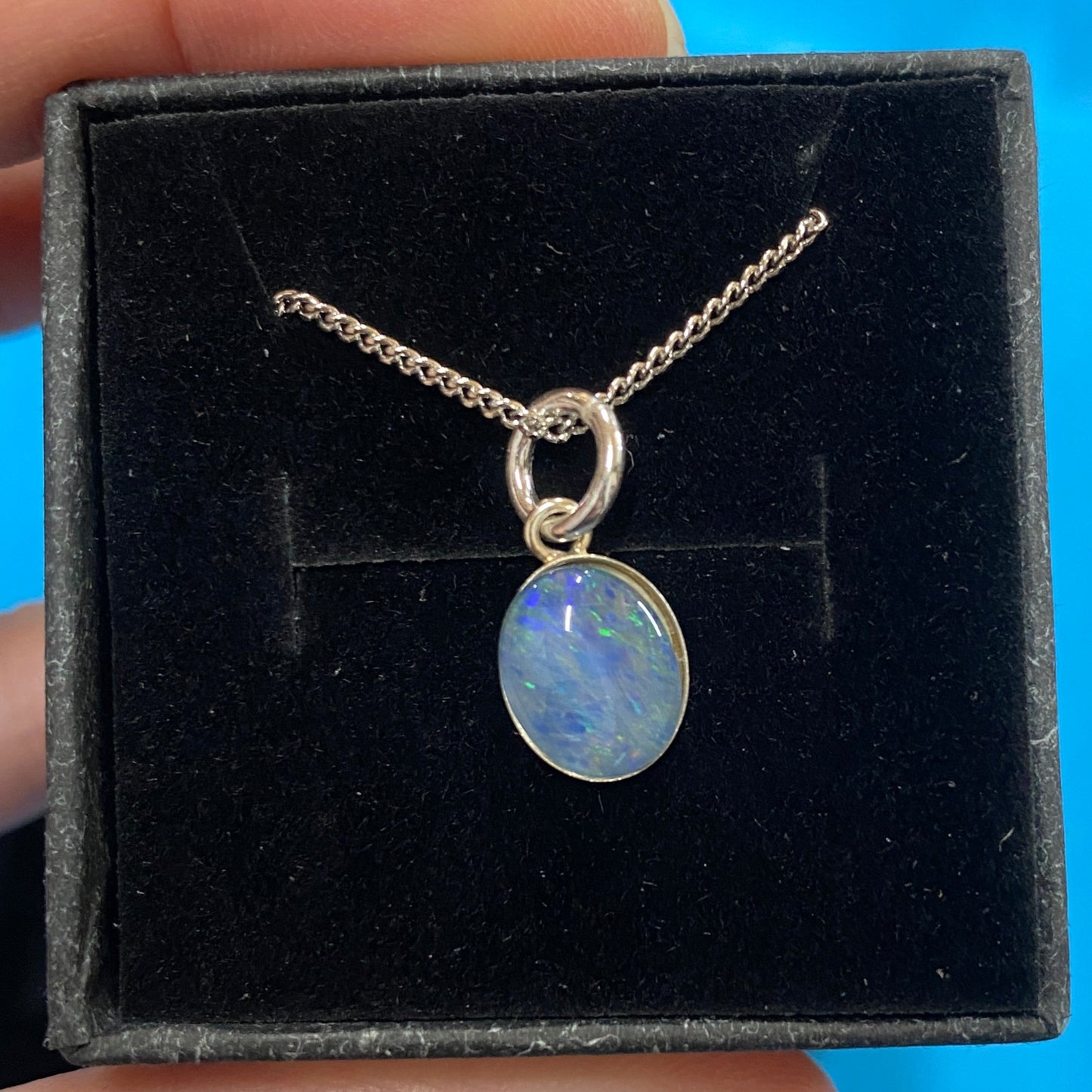 4 Australian opal pendants 8 x10mm