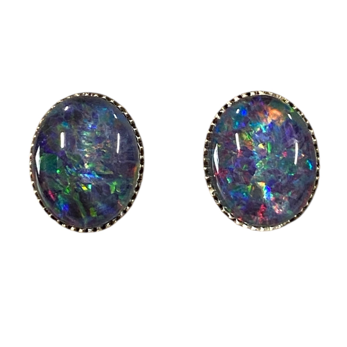 Australian Opal 8x10mm sterling earring