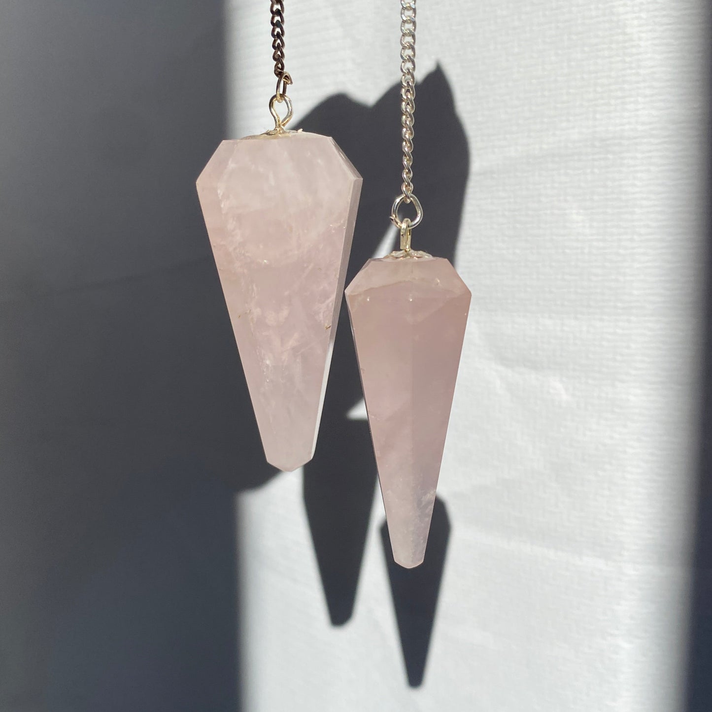 Rose Quartz faceted Pendulums