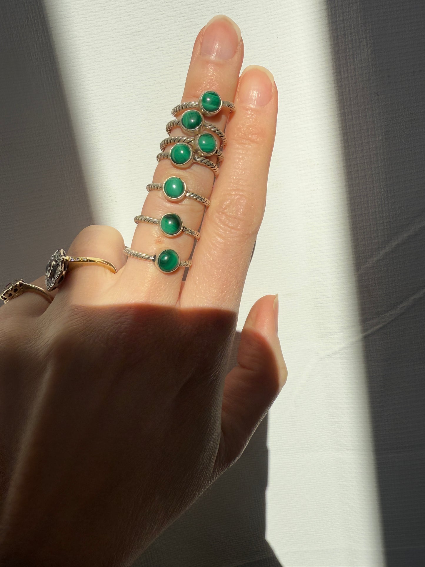 malachite sterling silver ring