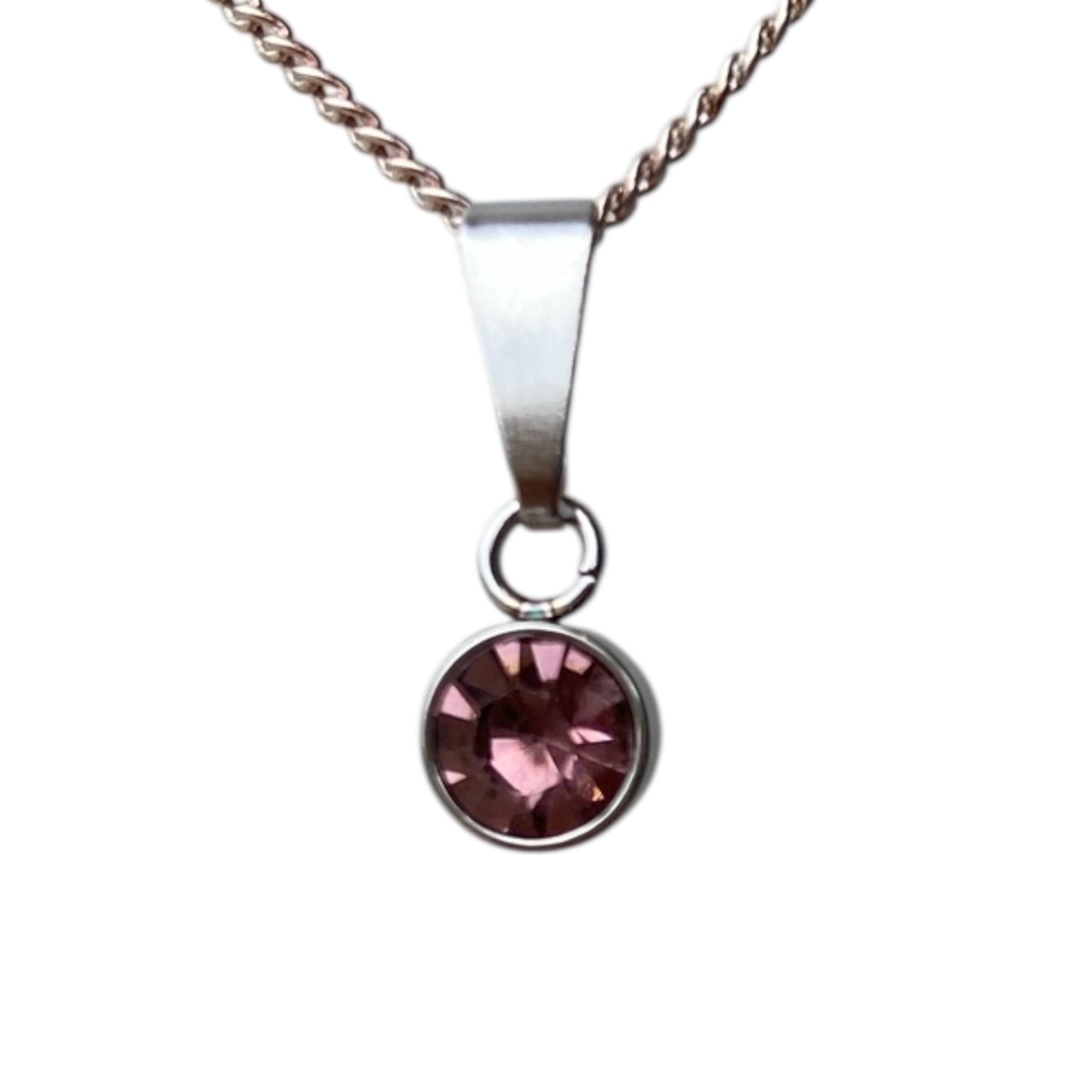 Crystal pendants 6mm stainless steel packs of 10