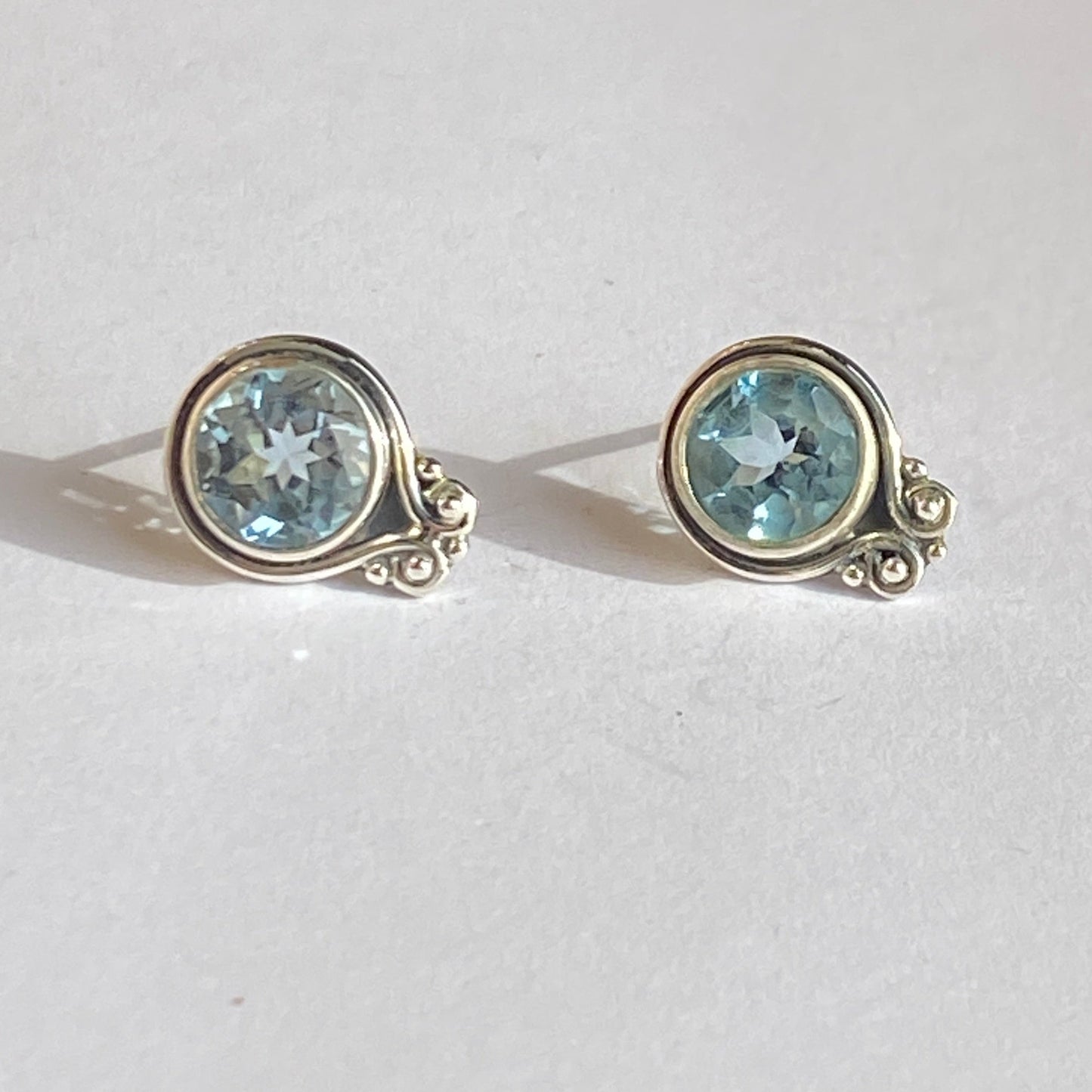 Sterling silver earrings studs multiply stones