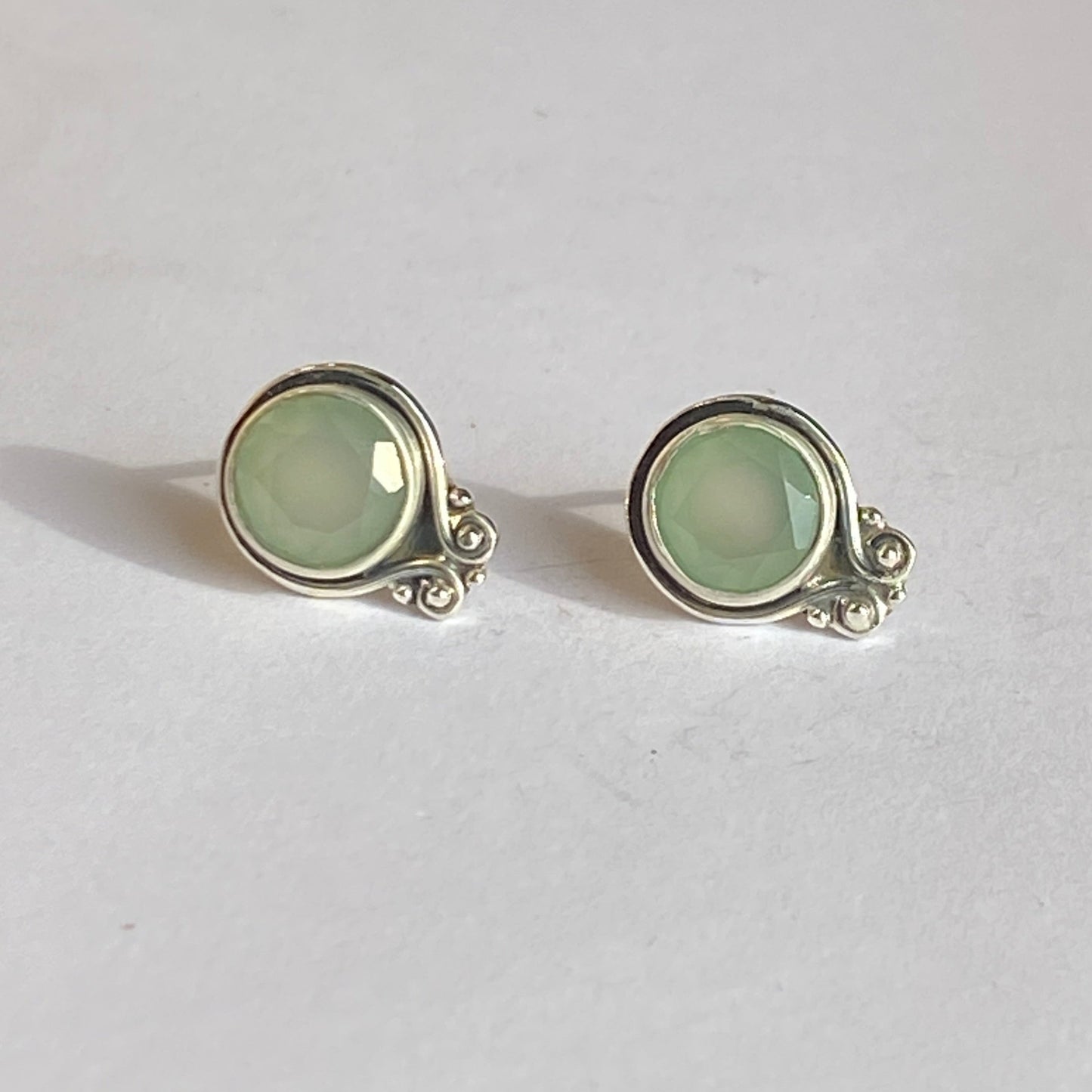 Sterling silver earrings studs multiply stones