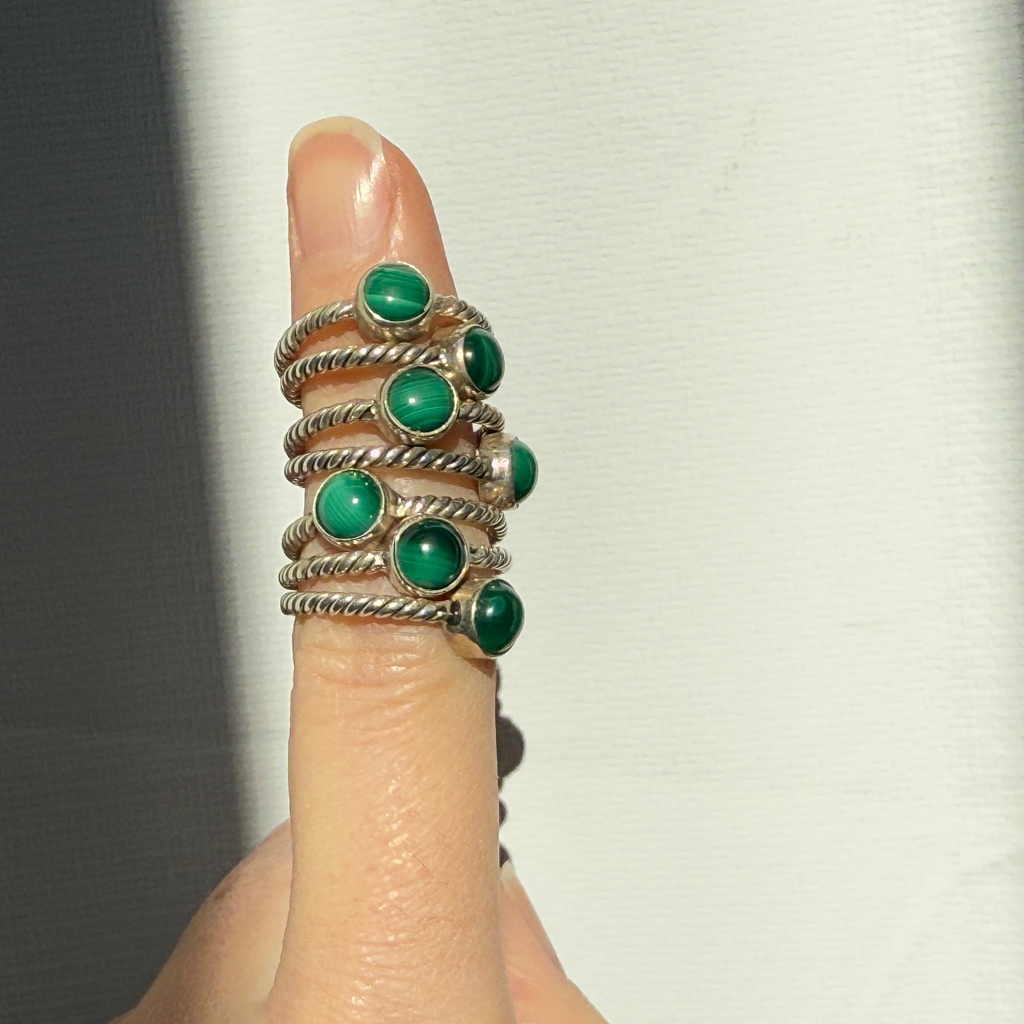malachite sterling silver ring