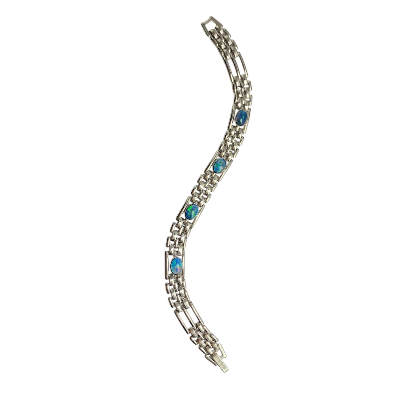 Opal bracelet 4 stone 7x5mm Australian Triplets