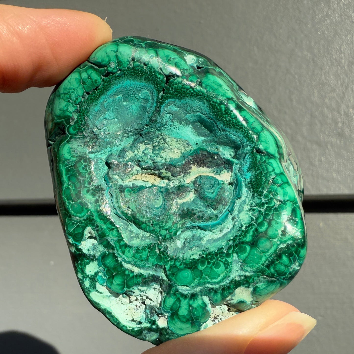 Malachite and Chrysocolla hand polished