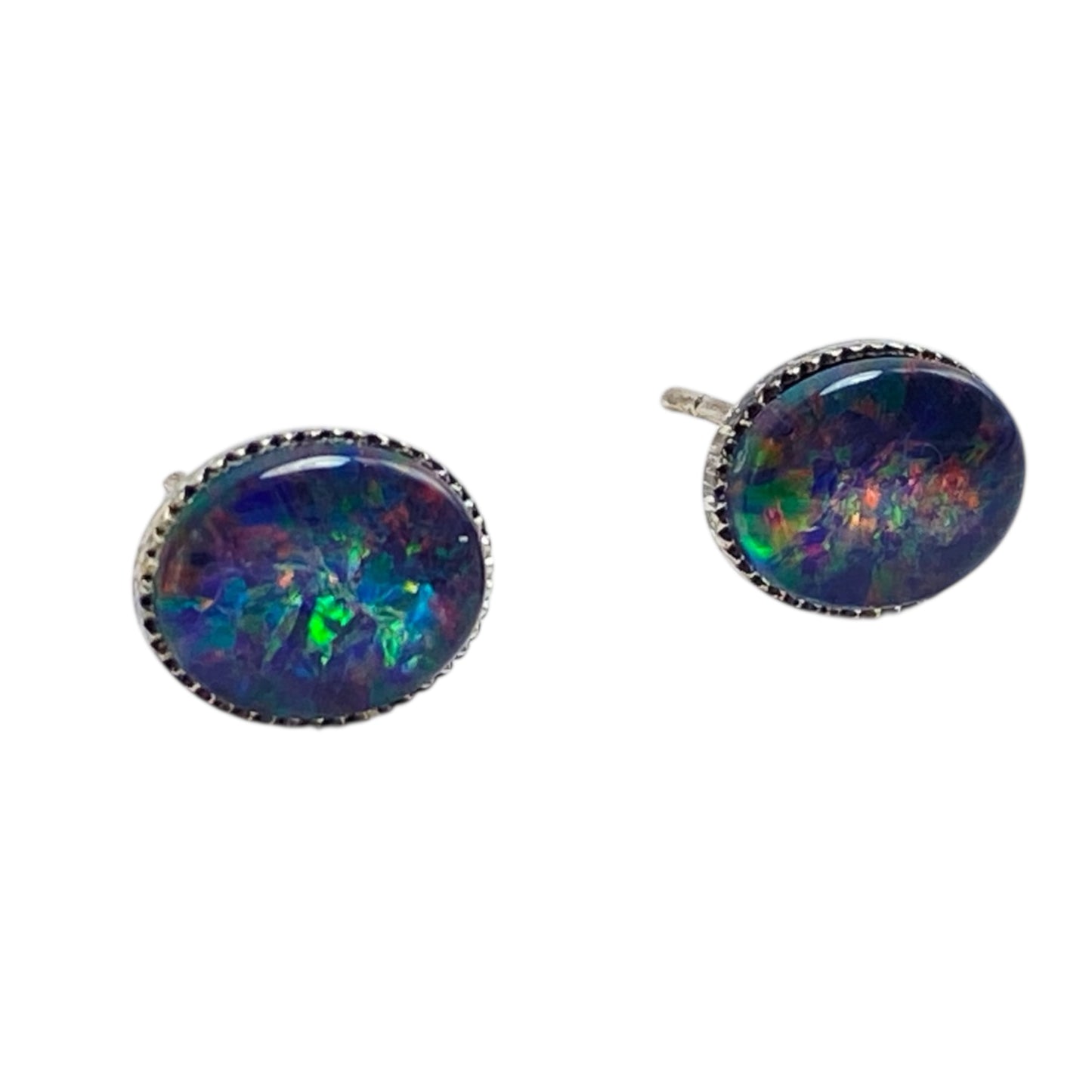 Australian Opal 8x10mm sterling earring