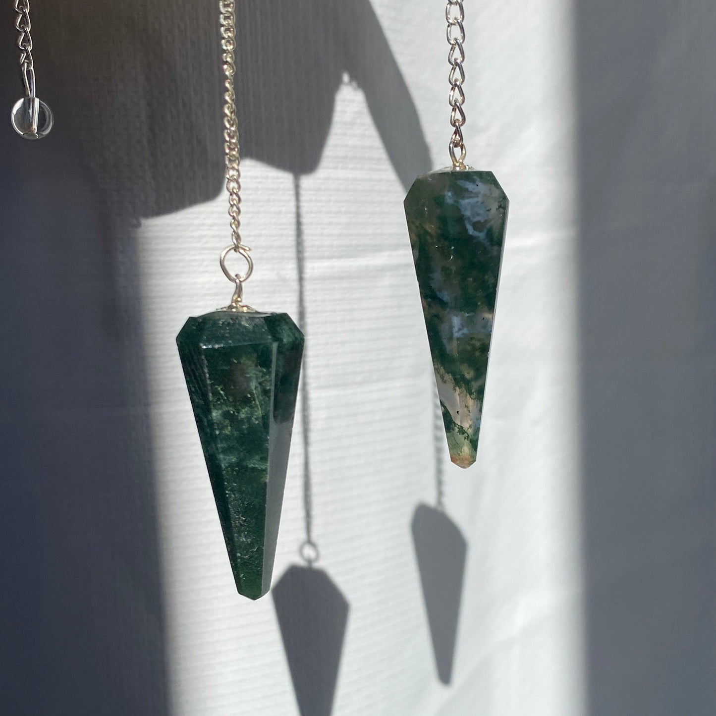 Moss Agate faceted Pendulum