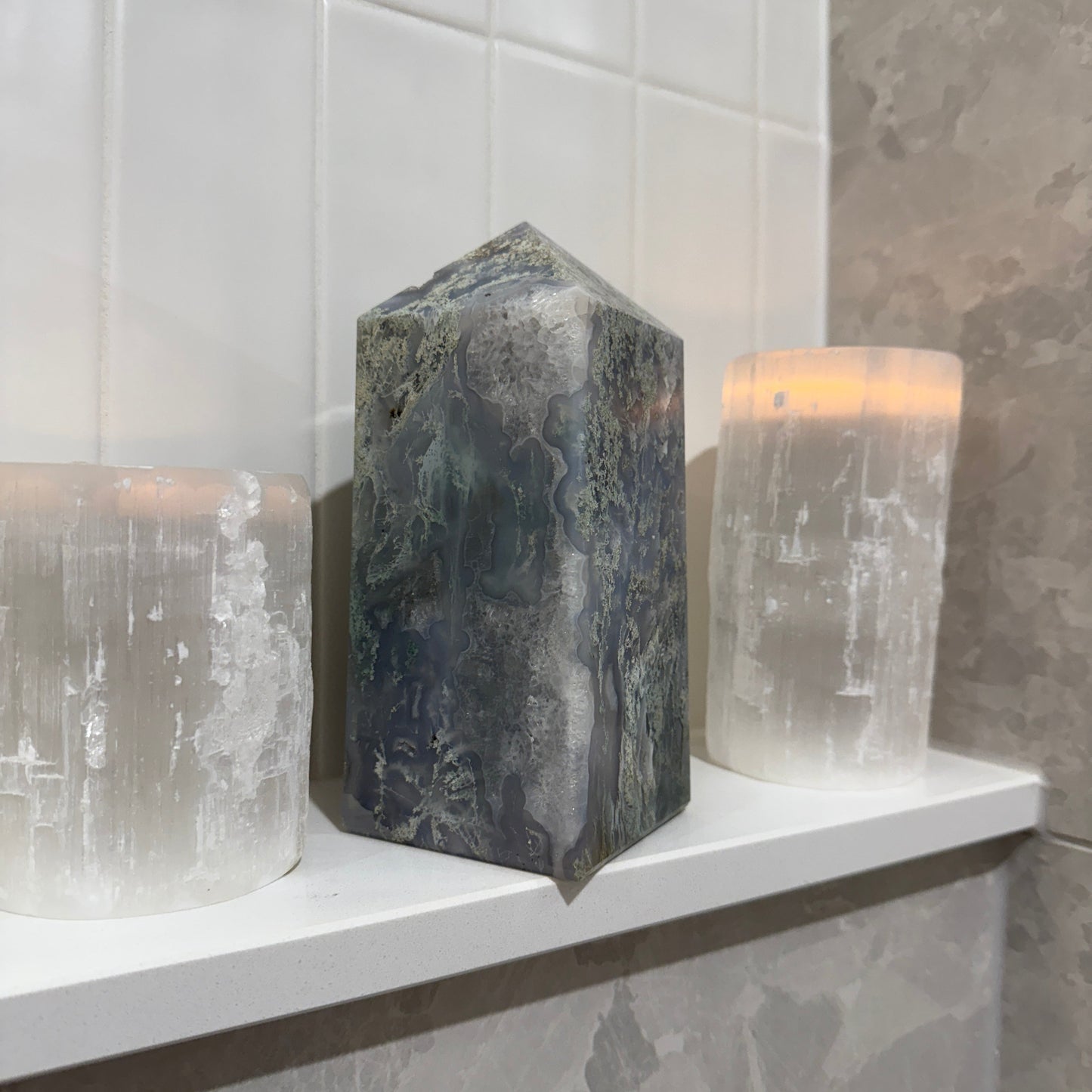 Large Moss Agate tower 2.3 kilos
