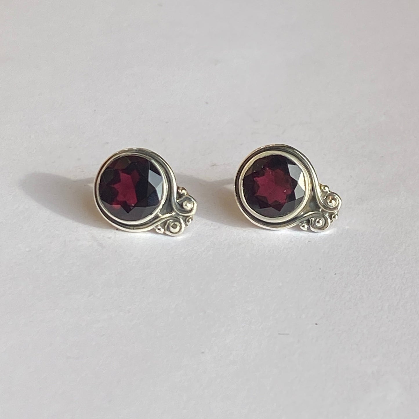 Sterling silver earrings studs multiply stones