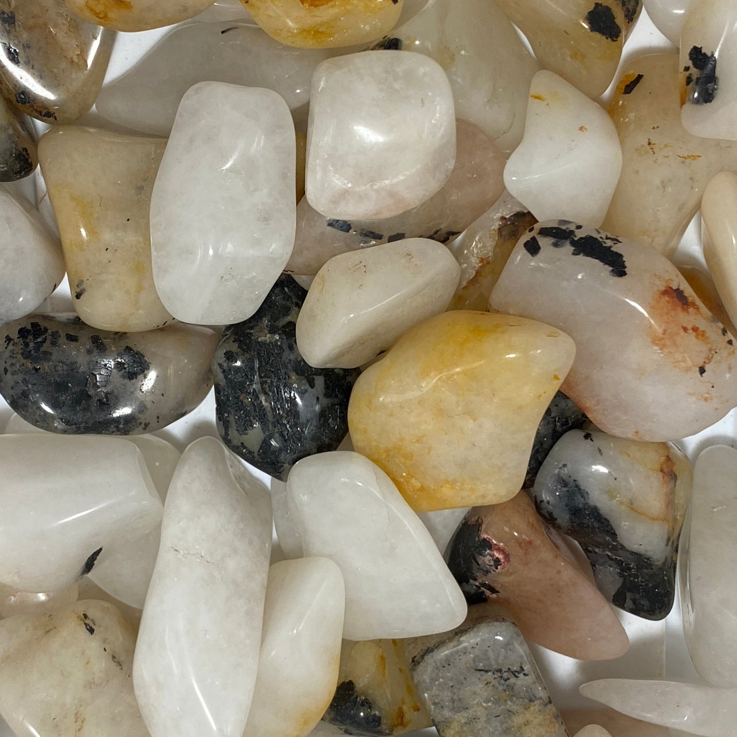 Tumbled milky agate