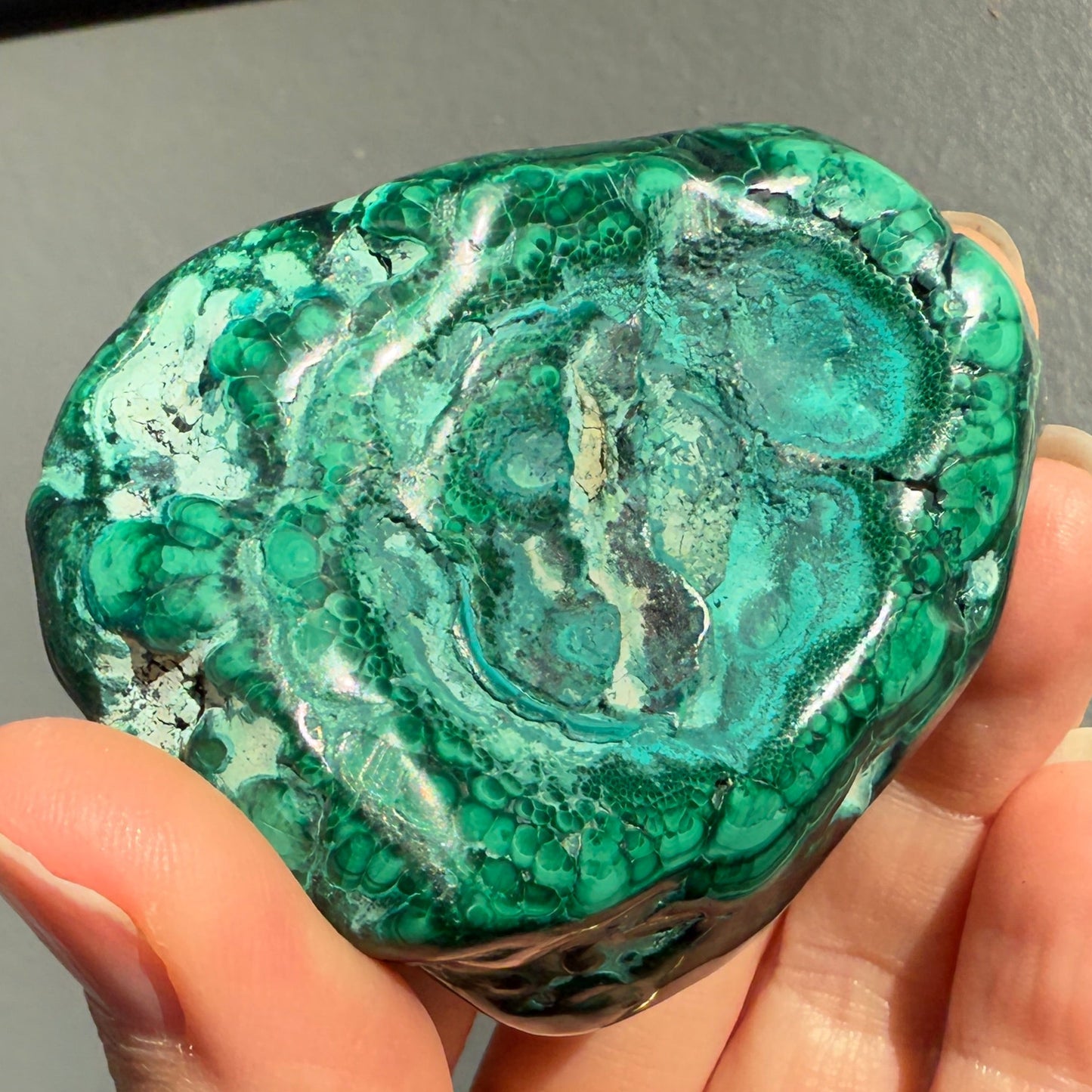 Malachite and Chrysocolla hand polished