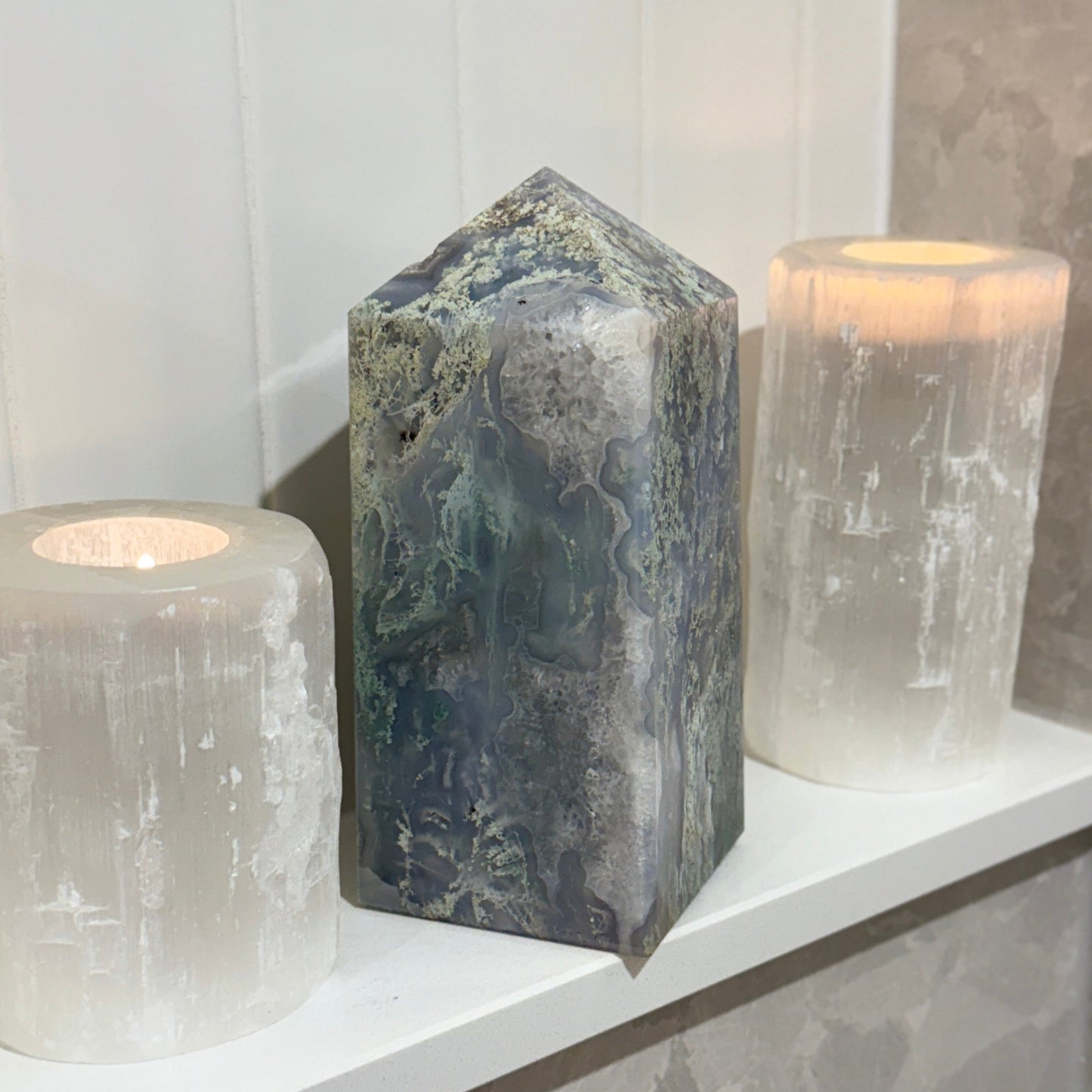 Large Moss Agate tower 2.3 kilos