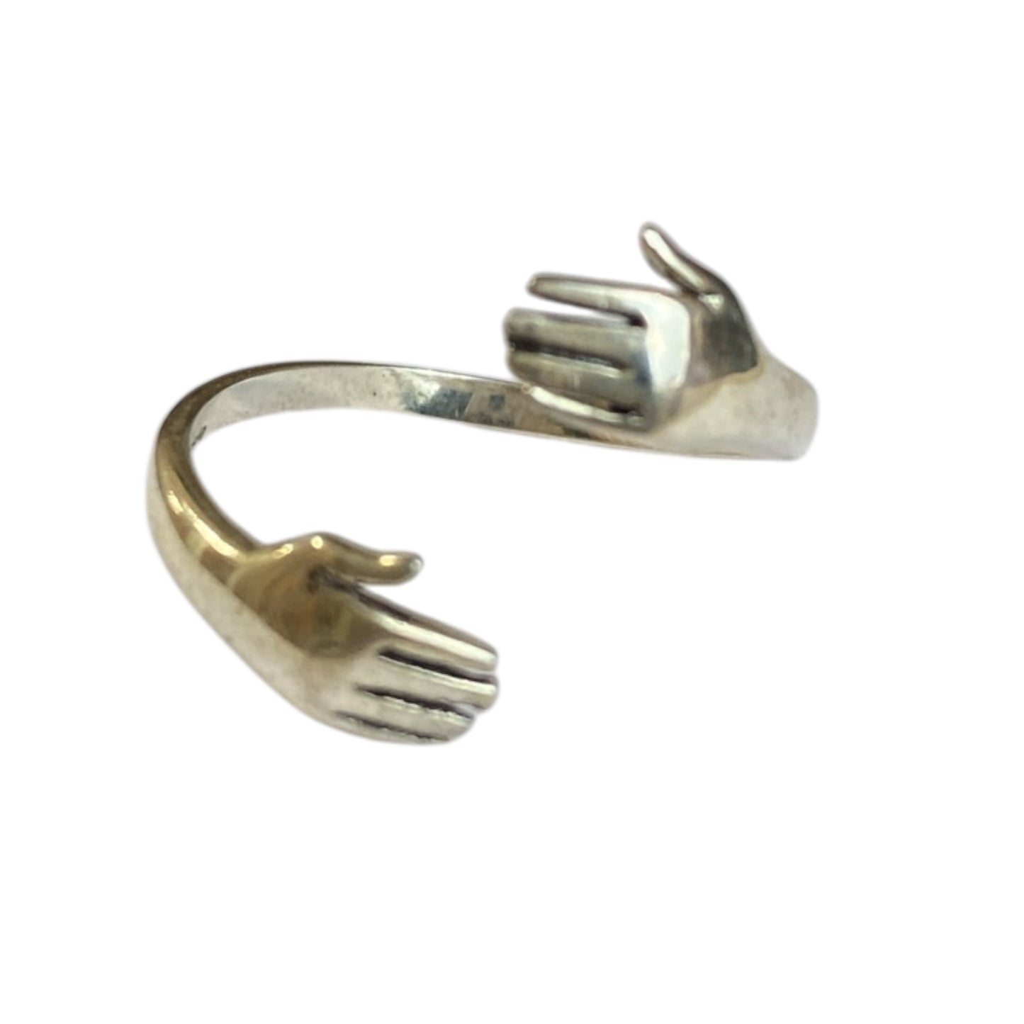 Silver ring adjustable : Hug