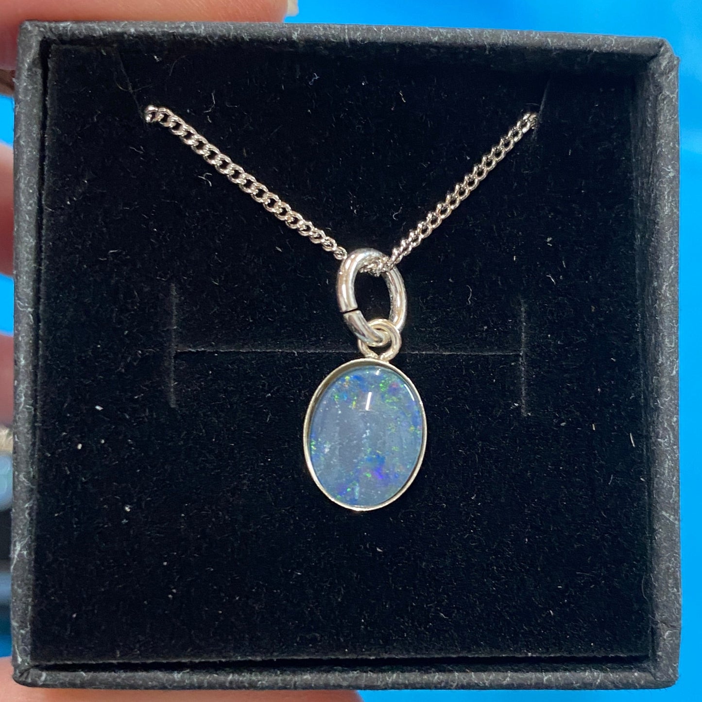 4 Australian opal pendants 8 x10mm