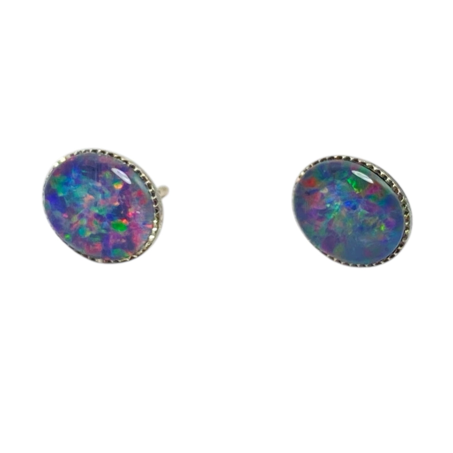 Australian Opal 8x10mm sterling earring