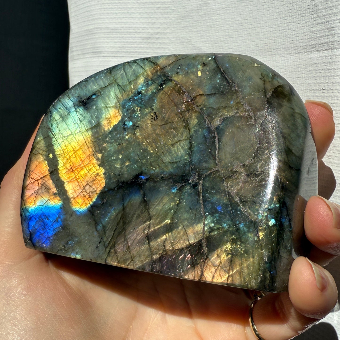 Labradorite free form with bright relfections