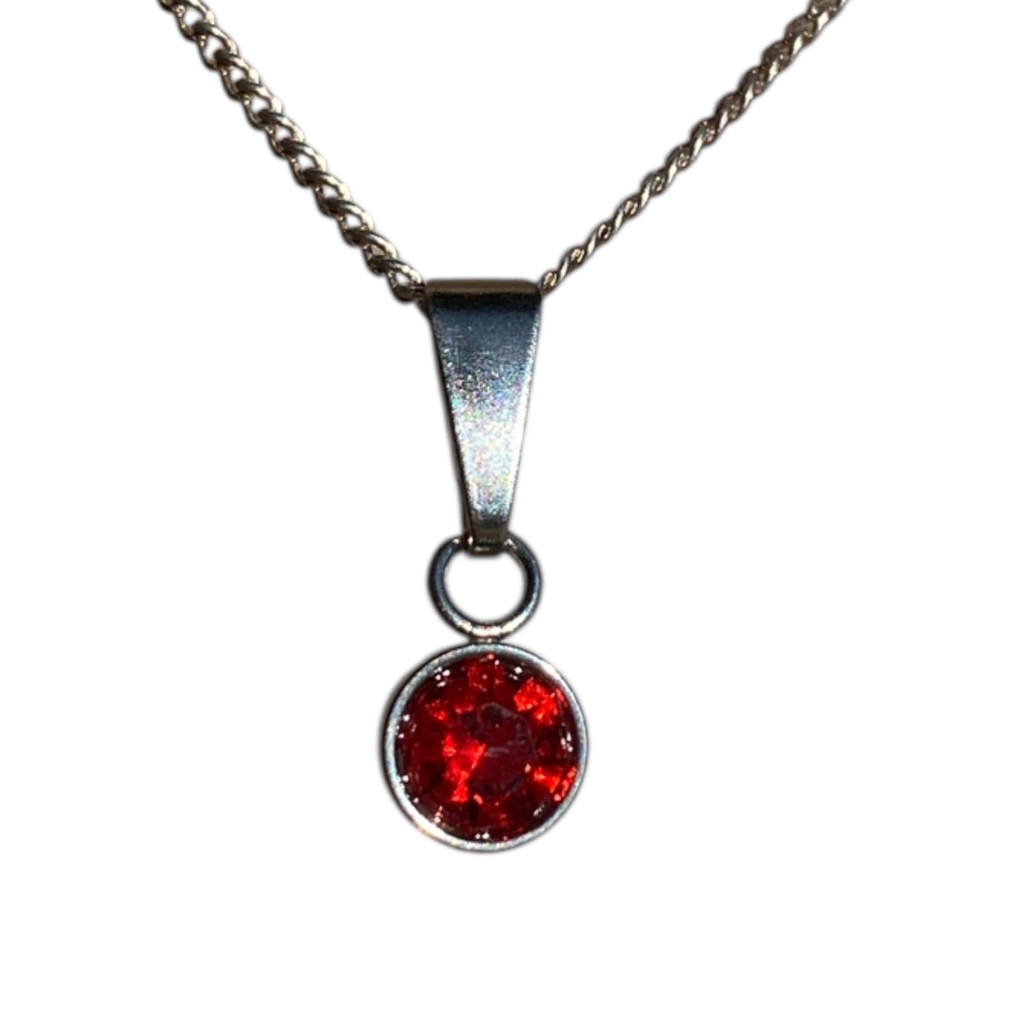 Crystal pendants 6mm stainless steel packs of 10