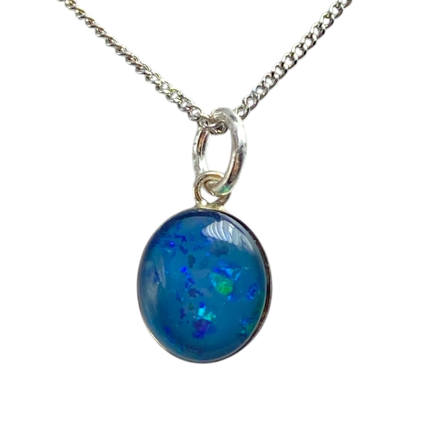 Australian Opal Pendant 10x 12mm triplet Blue