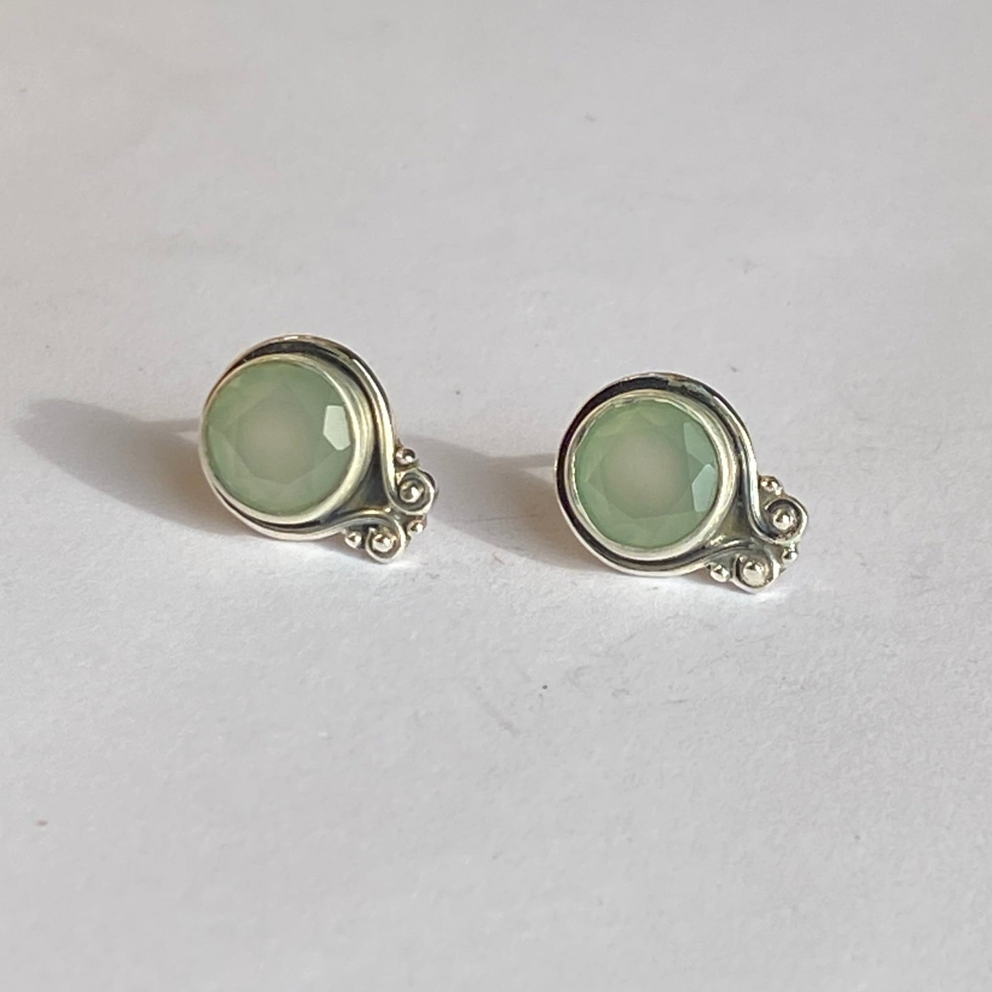 Sterling silver earrings studs multiply stones