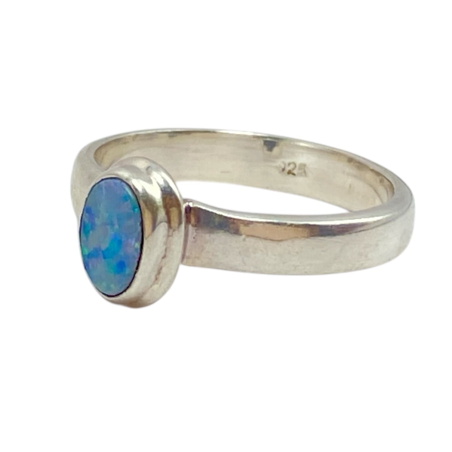 Australian opal sterling ring size 6