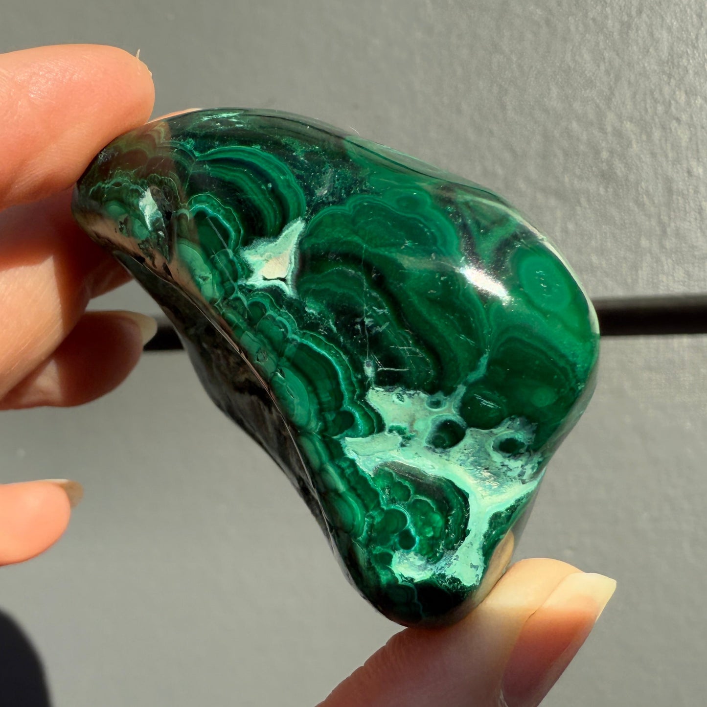 Malachite and Chrysocolla hand polished