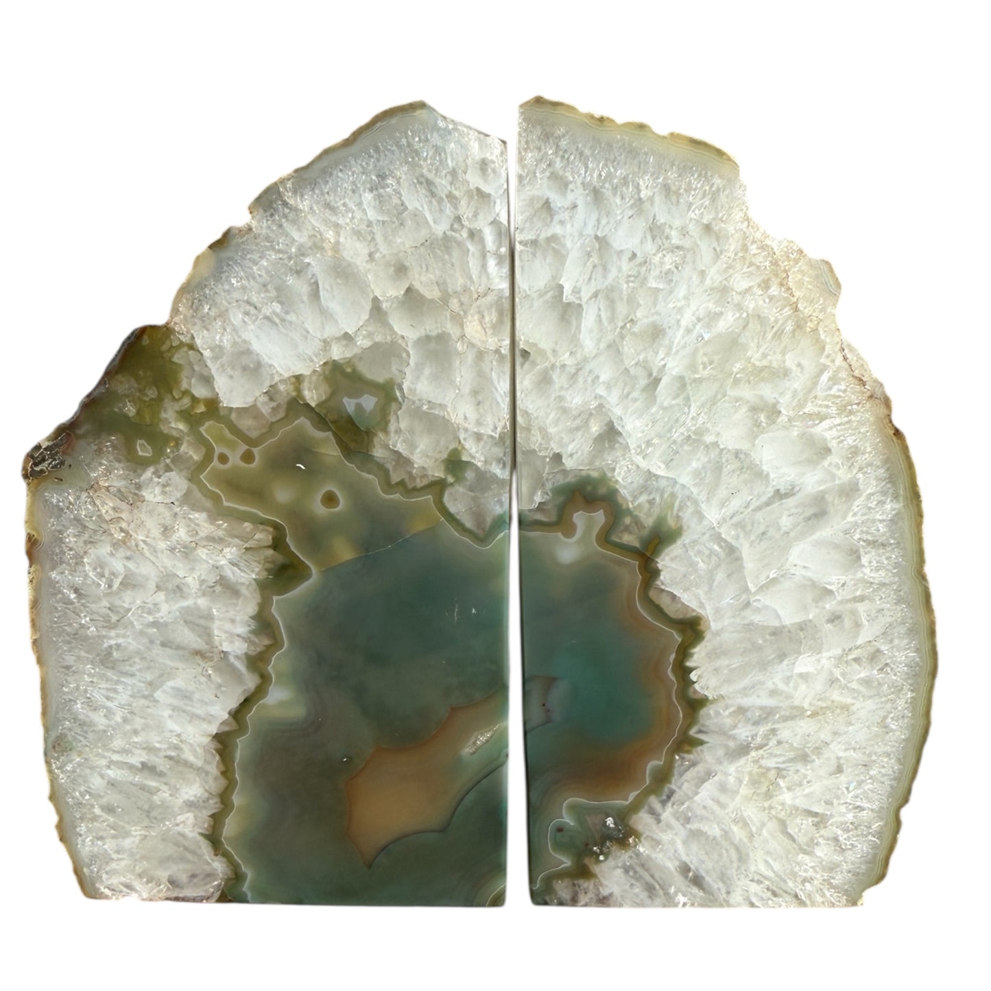 Agate green book ends