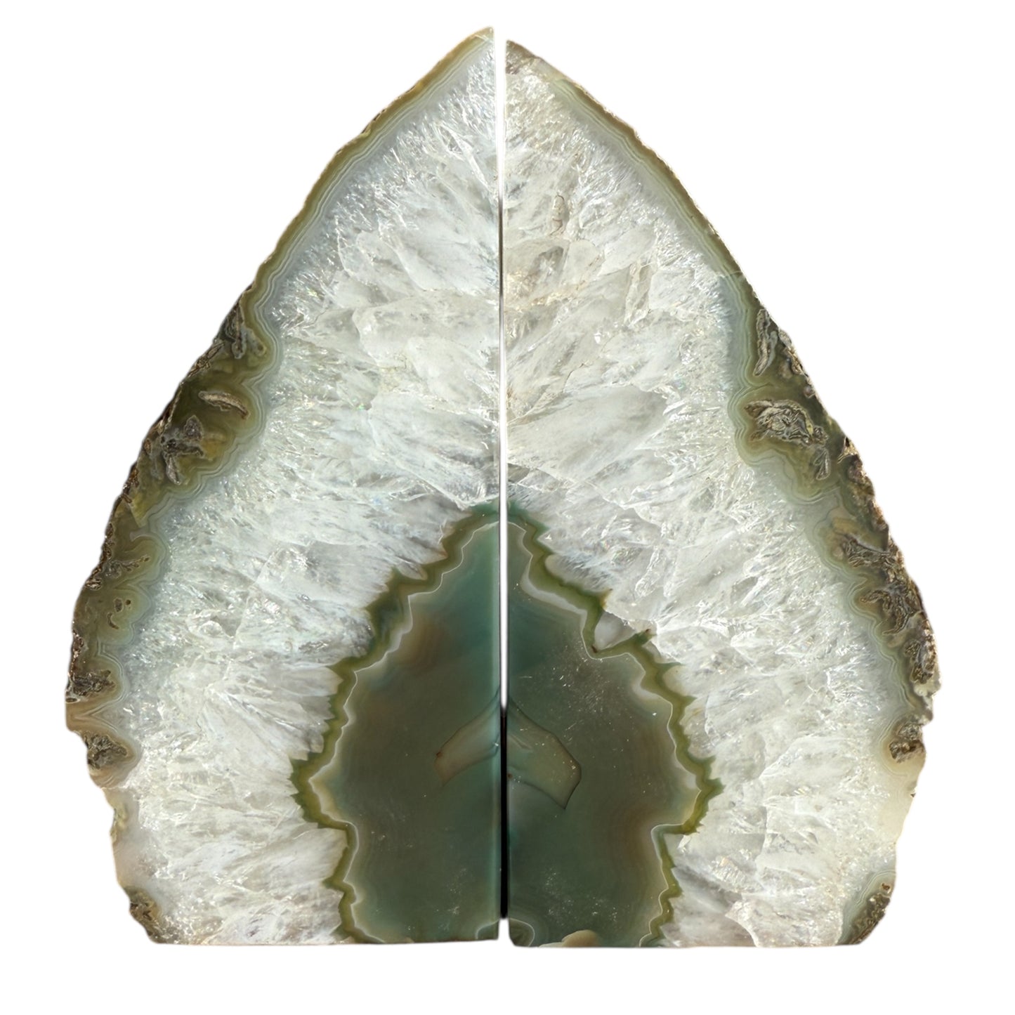 Agate green book ends