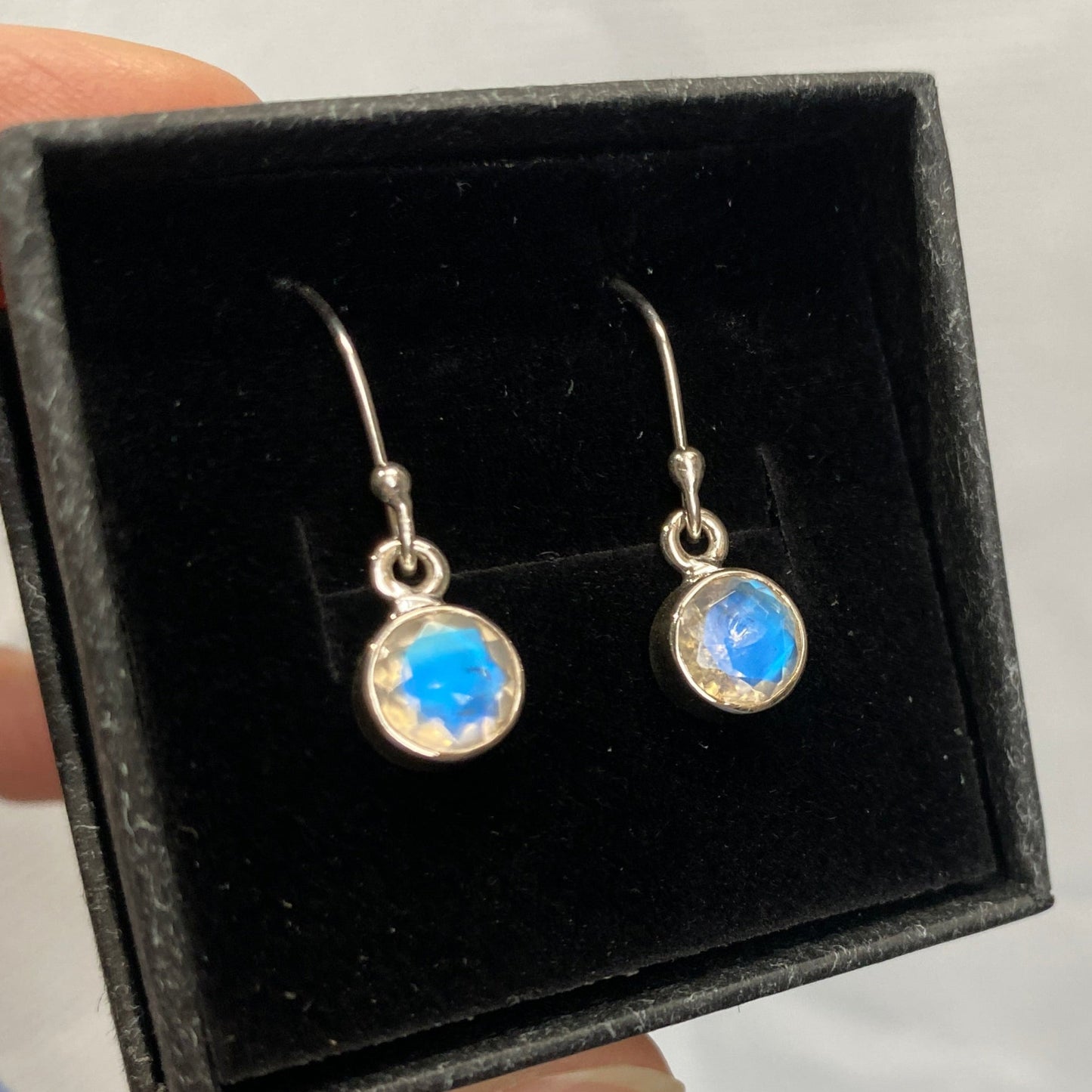 Moonstone drop sterling silver 8mm