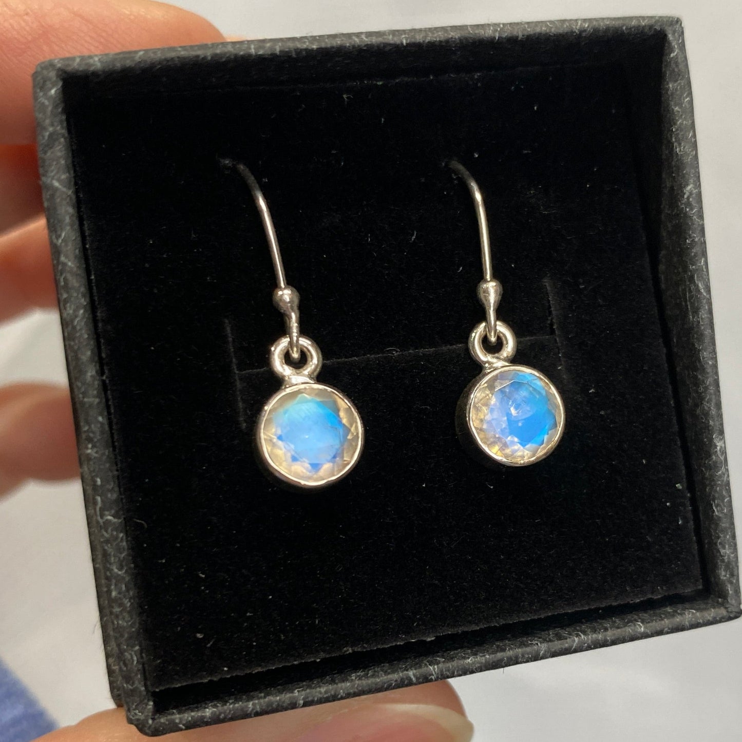 Moonstone drop sterling silver 8mm