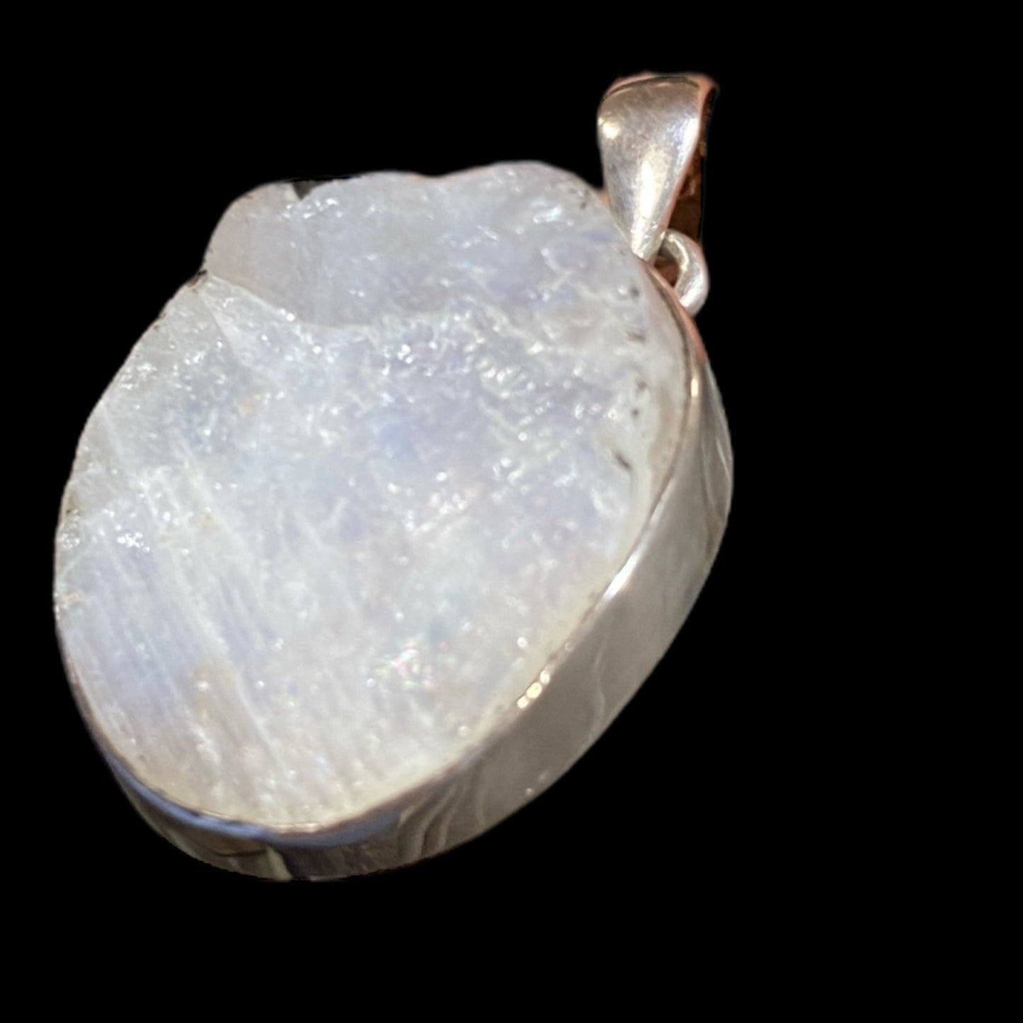 Moonstone blue fire rough pendent