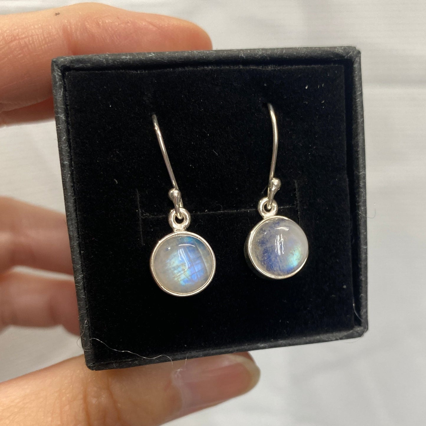 Moonstone drop earrings 10mm