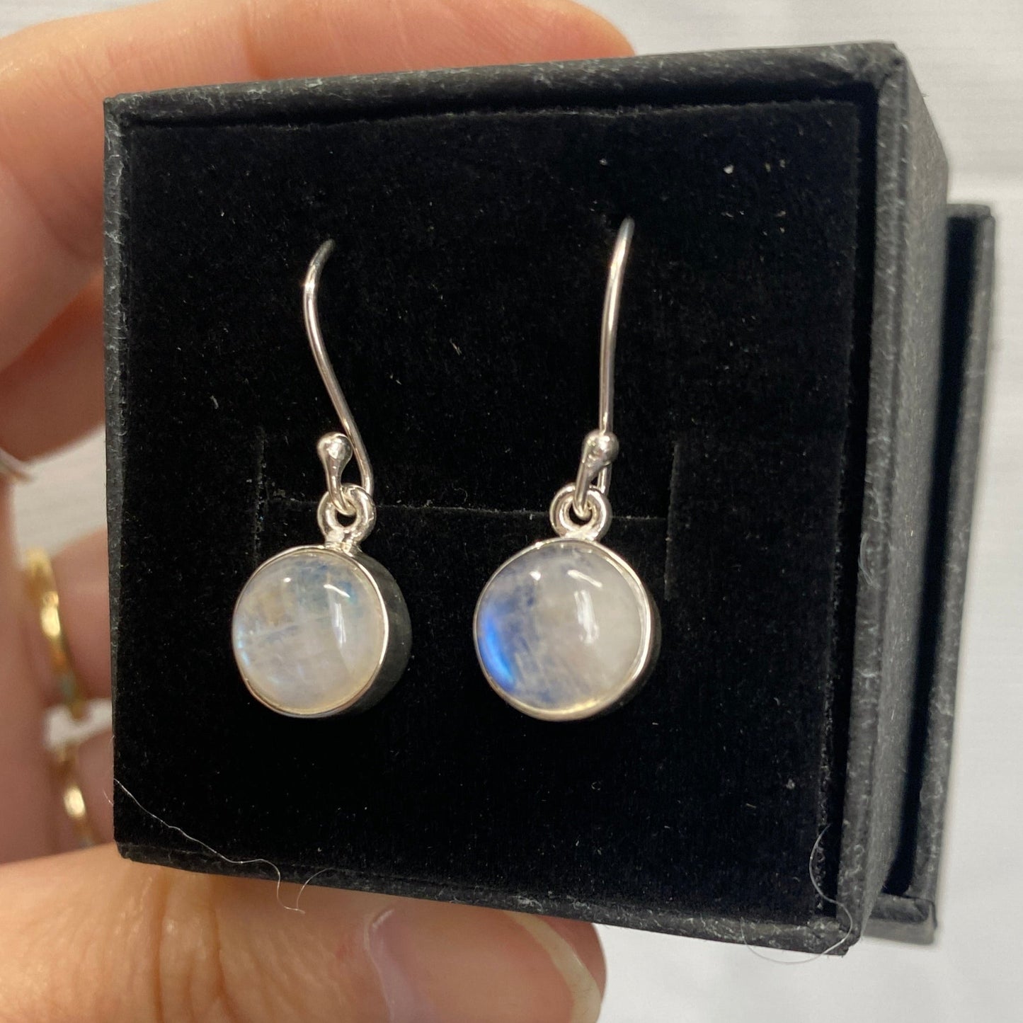 Moonstone drop earrings 10mm