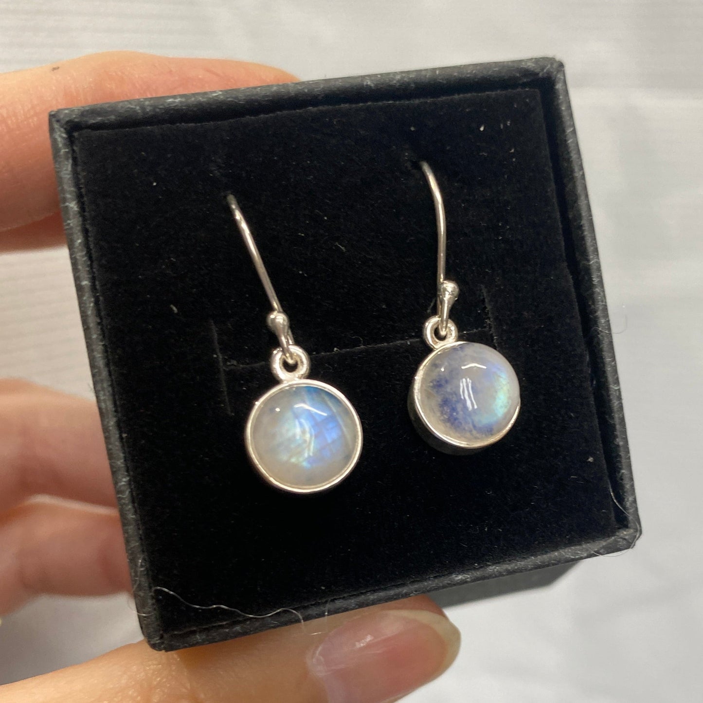Moonstone drop earrings 10mm
