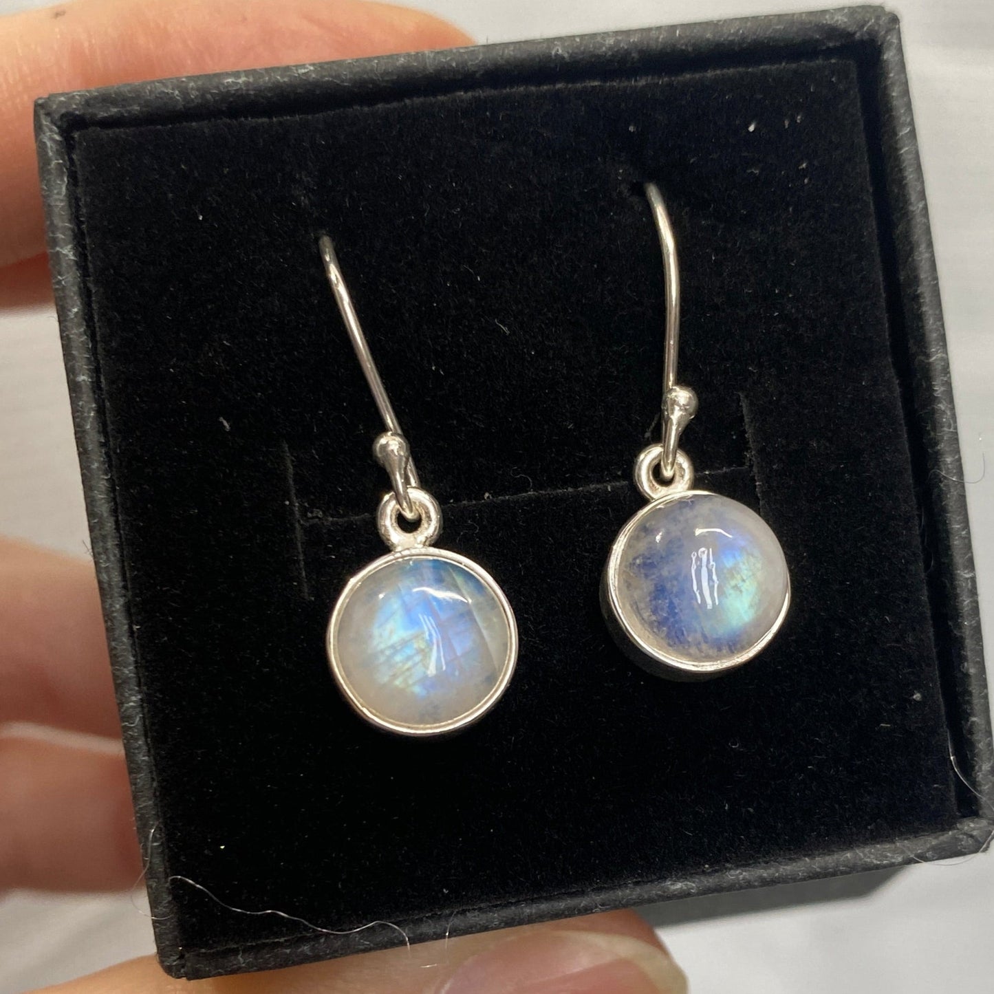 Moonstone drop earrings 10mm