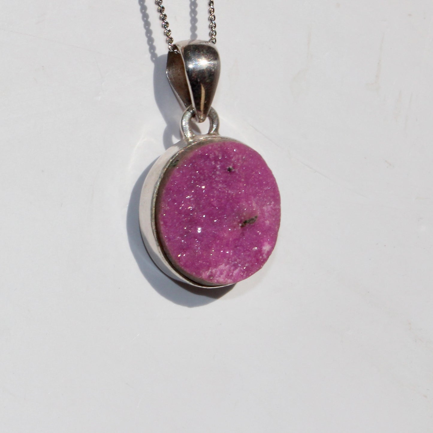 Cobalt Calcite sterling silver pendant rare