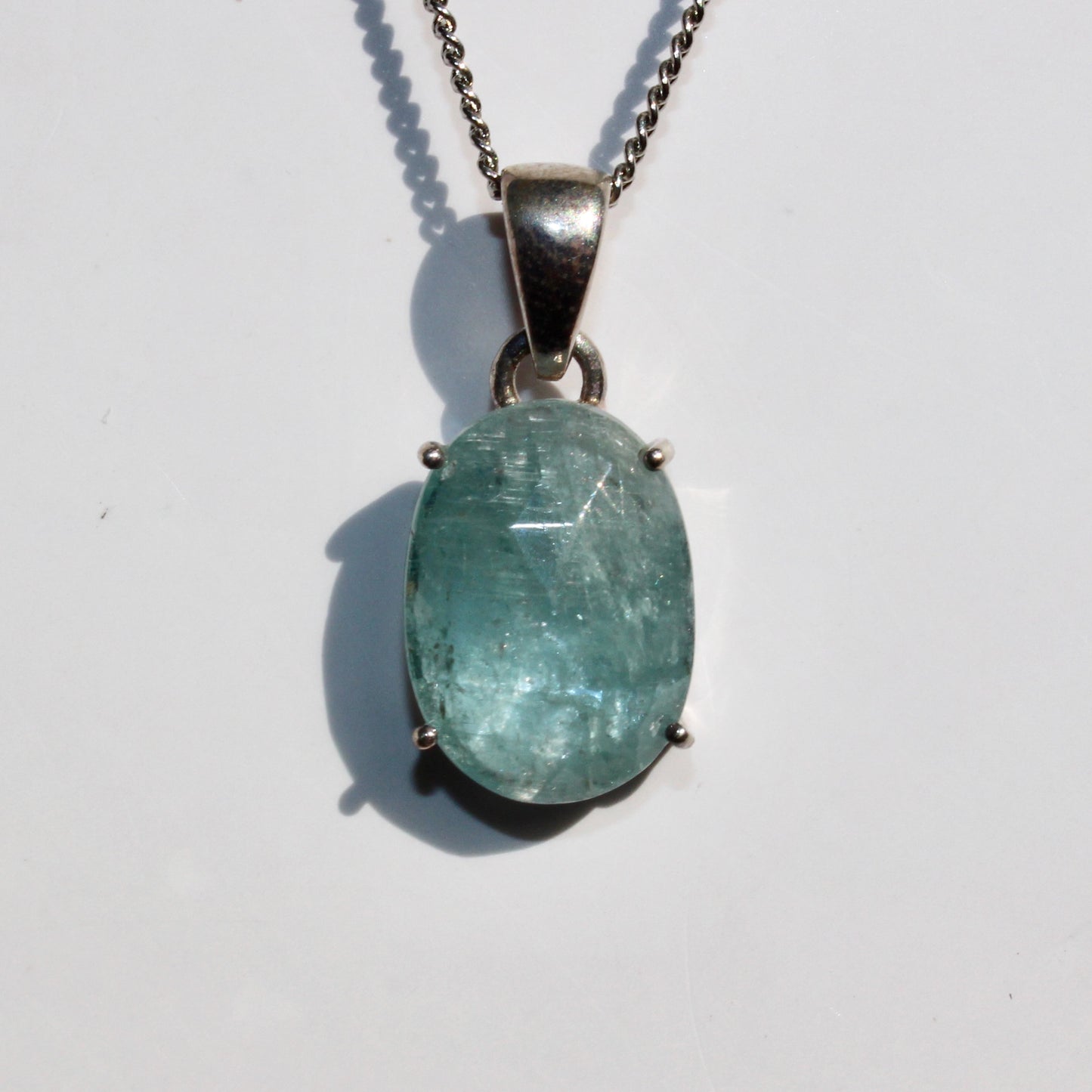 Kyanite sterling silver pendant 12mm x15mm