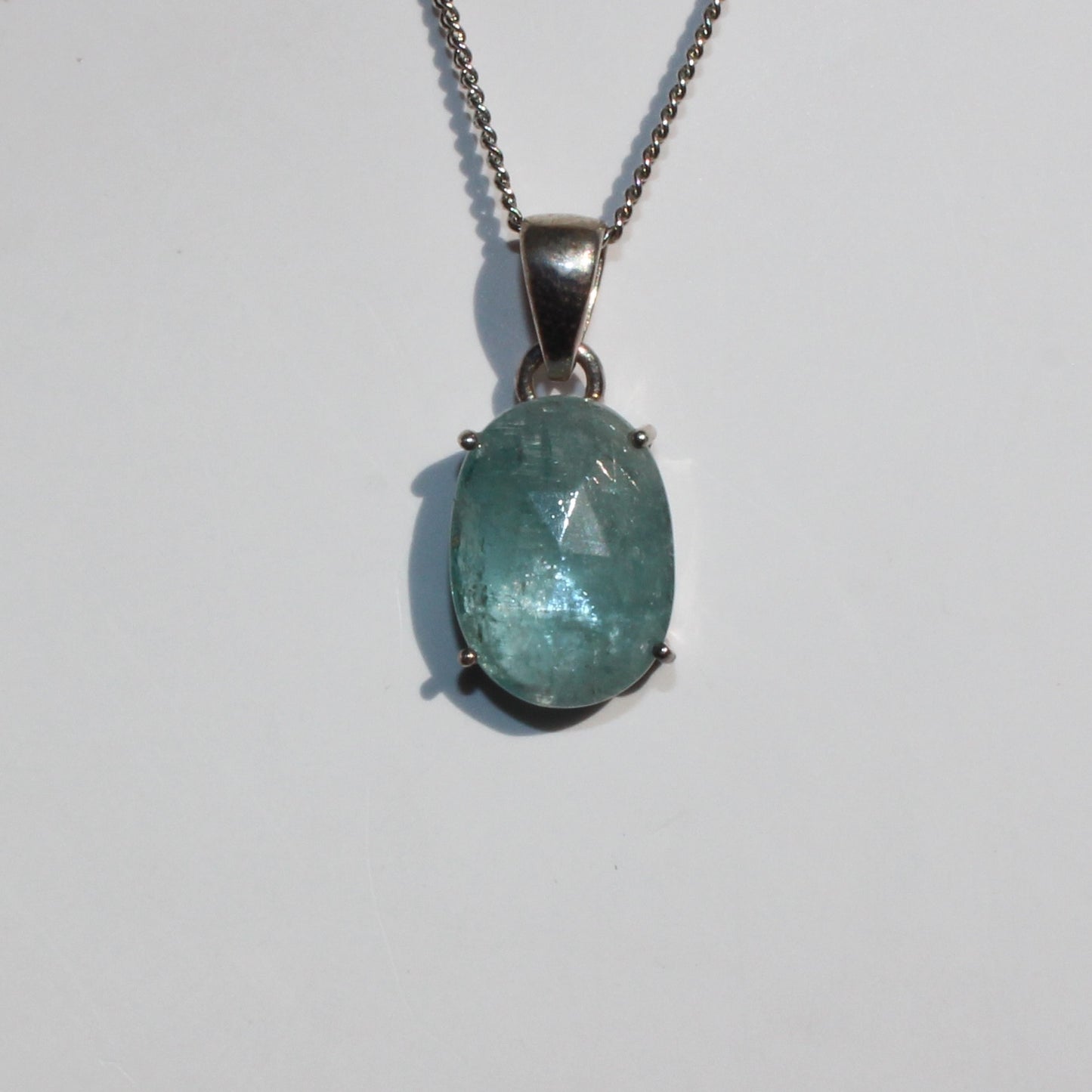 Kyanite sterling silver pendant 12mm x15mm