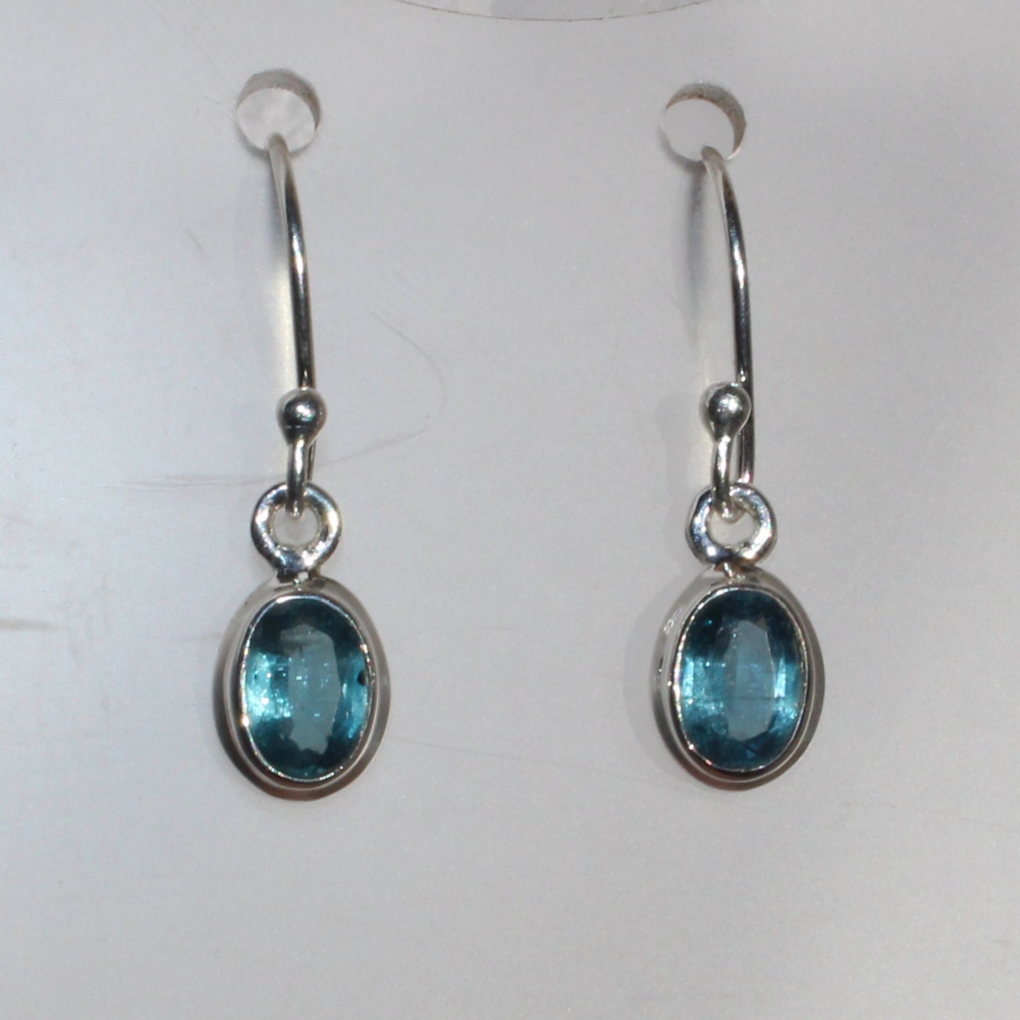 Kyanite faceted sterling drop earrings